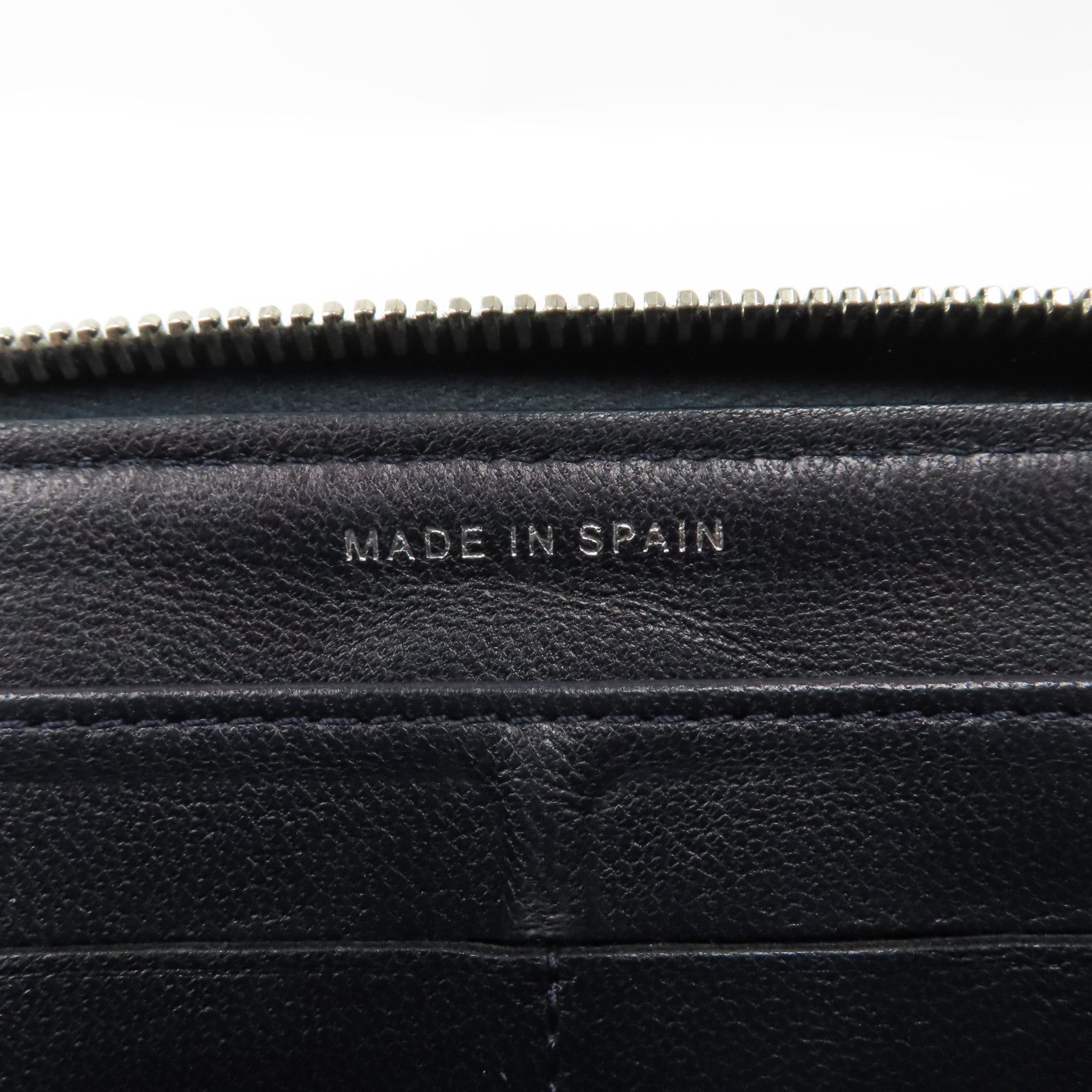 CHANEL 菱格羊皮皮革Zipper Long Wallet銀扣拉鍊長錢包黑色