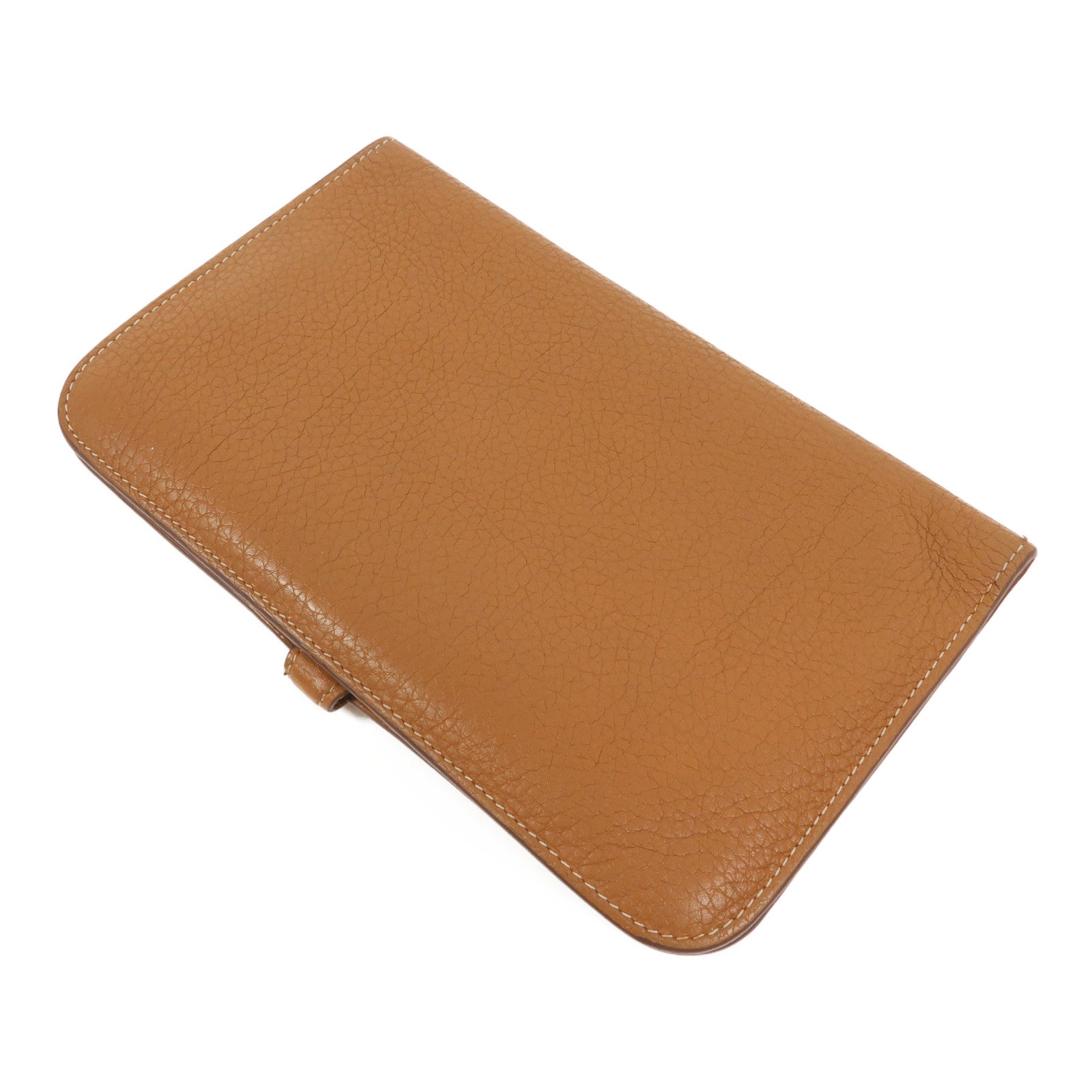 HERMES Clemence皮革Dogon GM長錢包Gold