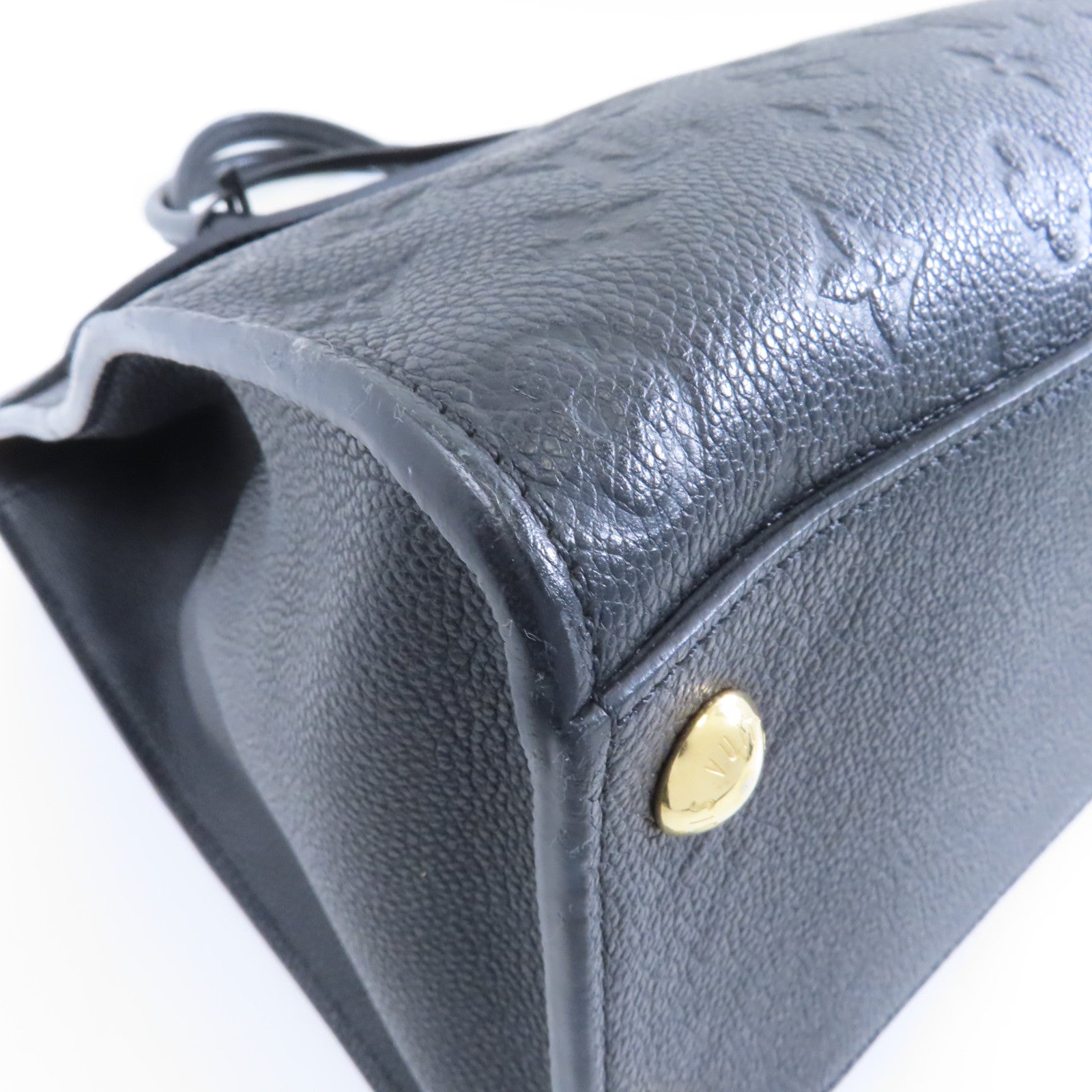 LOUIS VUITTON Monogram Empreinte PontNeuf GM金扣手挽肩背兩用袋黑色