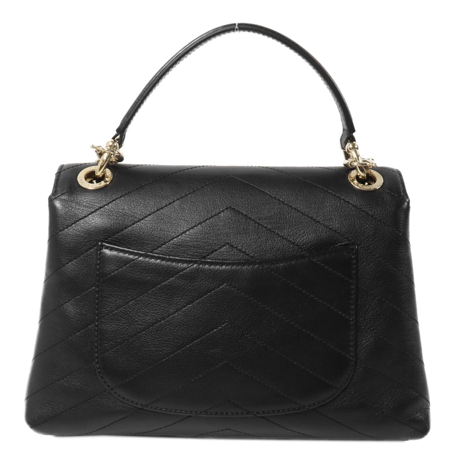 CHANEL 牛皮皮革Top Handler Flap鏈帶手挽肩背兩用袋