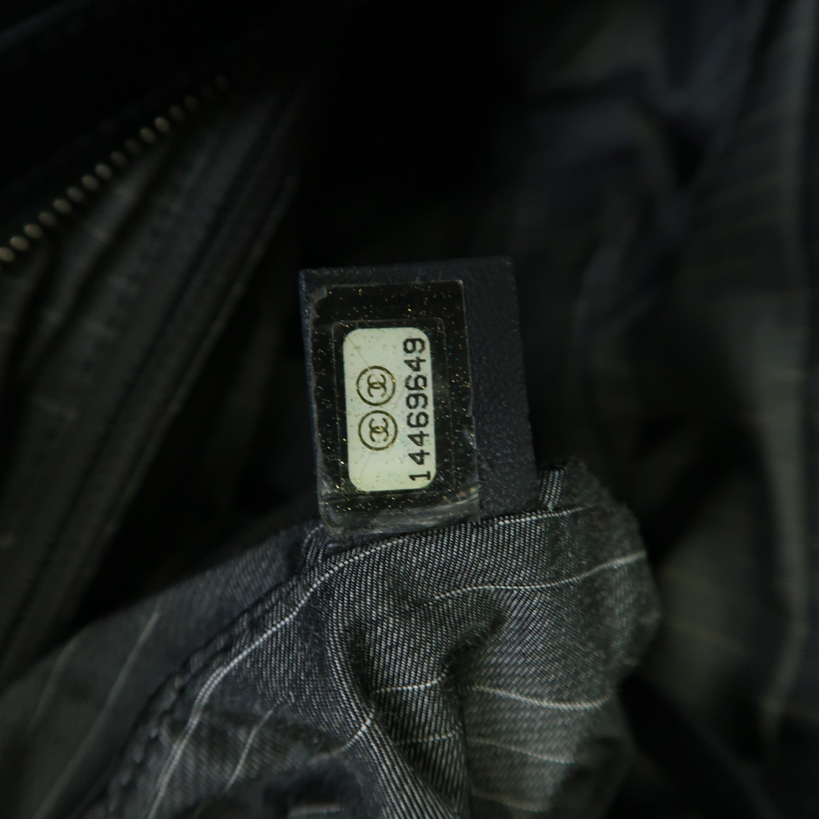 CHANEL 牛皮皮革Handbag銀扣手挽袋黑色