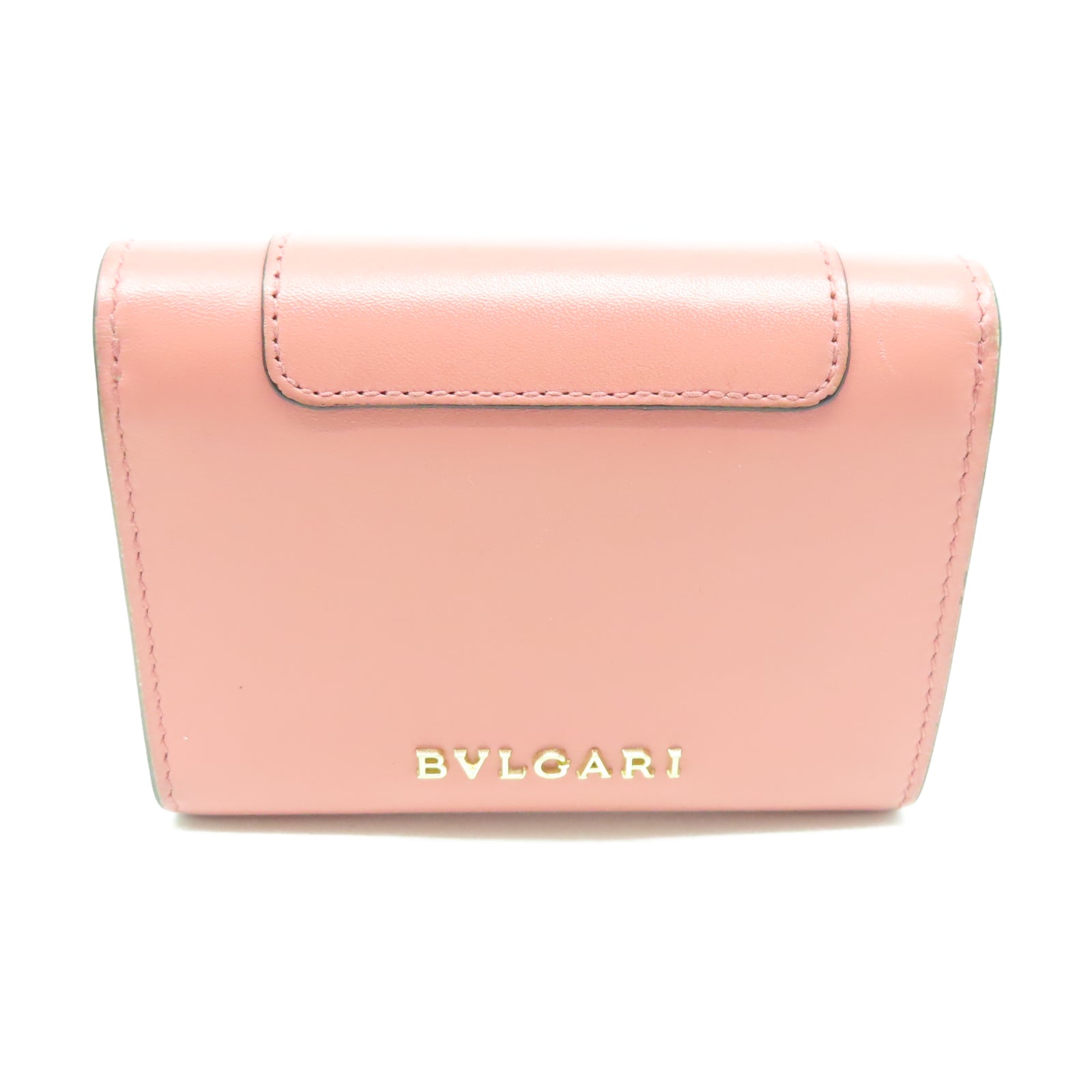 BVLGARI 【清倉大減價】牛皮皮革Wallet金扣錢包粉紅色