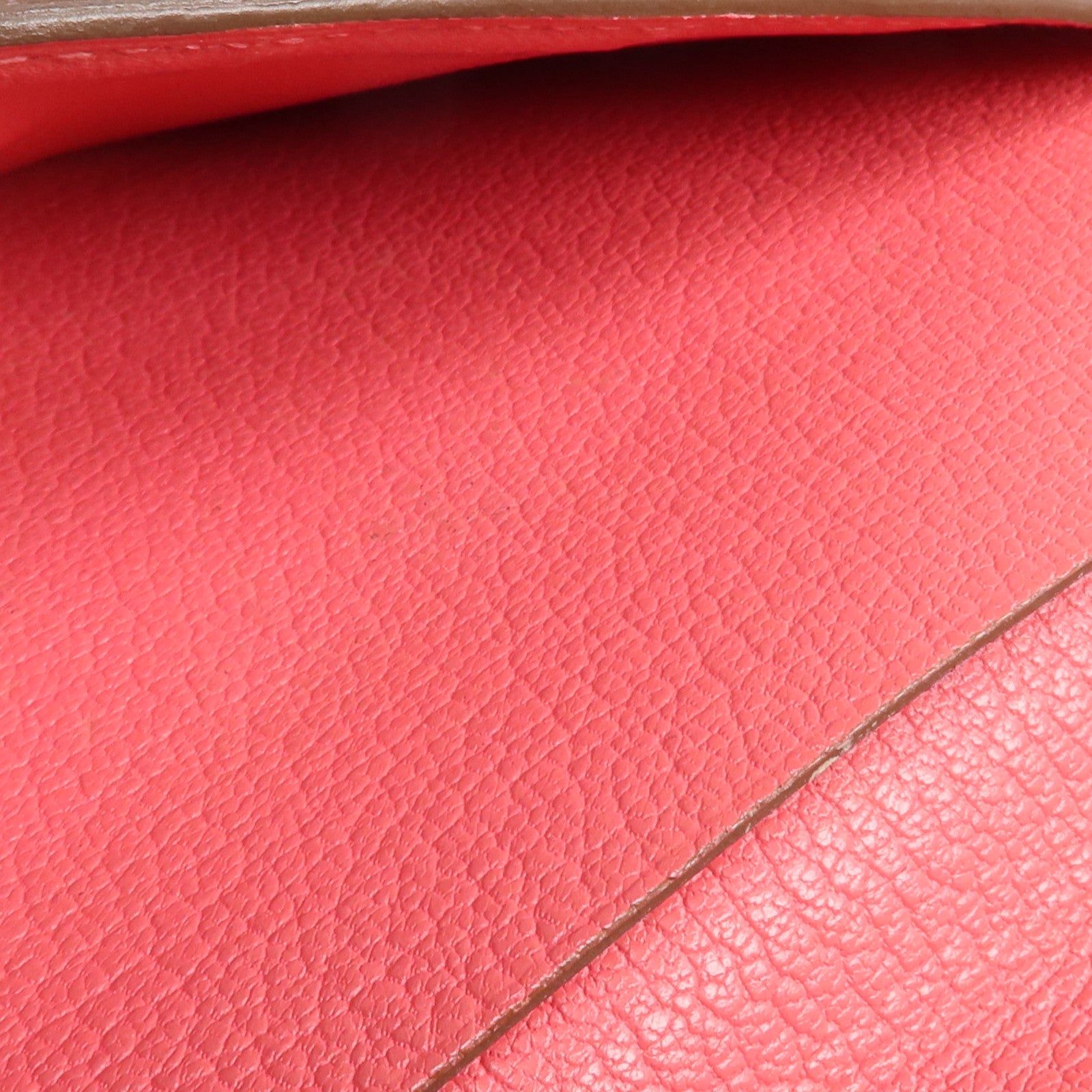 HERMES 山羊皮革Evelyne Long Wallet長錢包Rose Lipstick