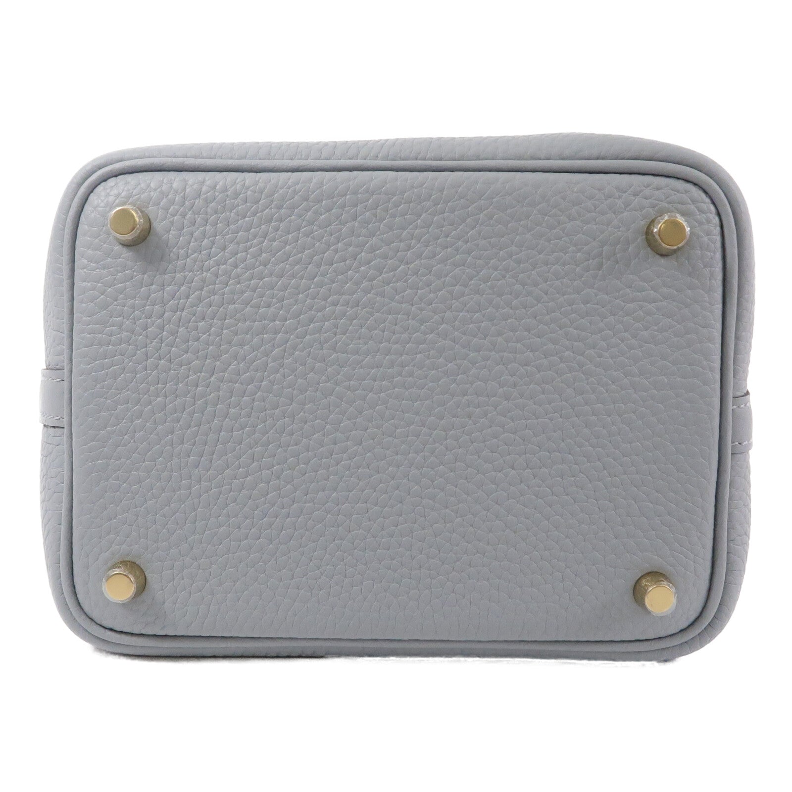 HERMES Clemence皮革Picotin PM手挽袋Gris Pantin