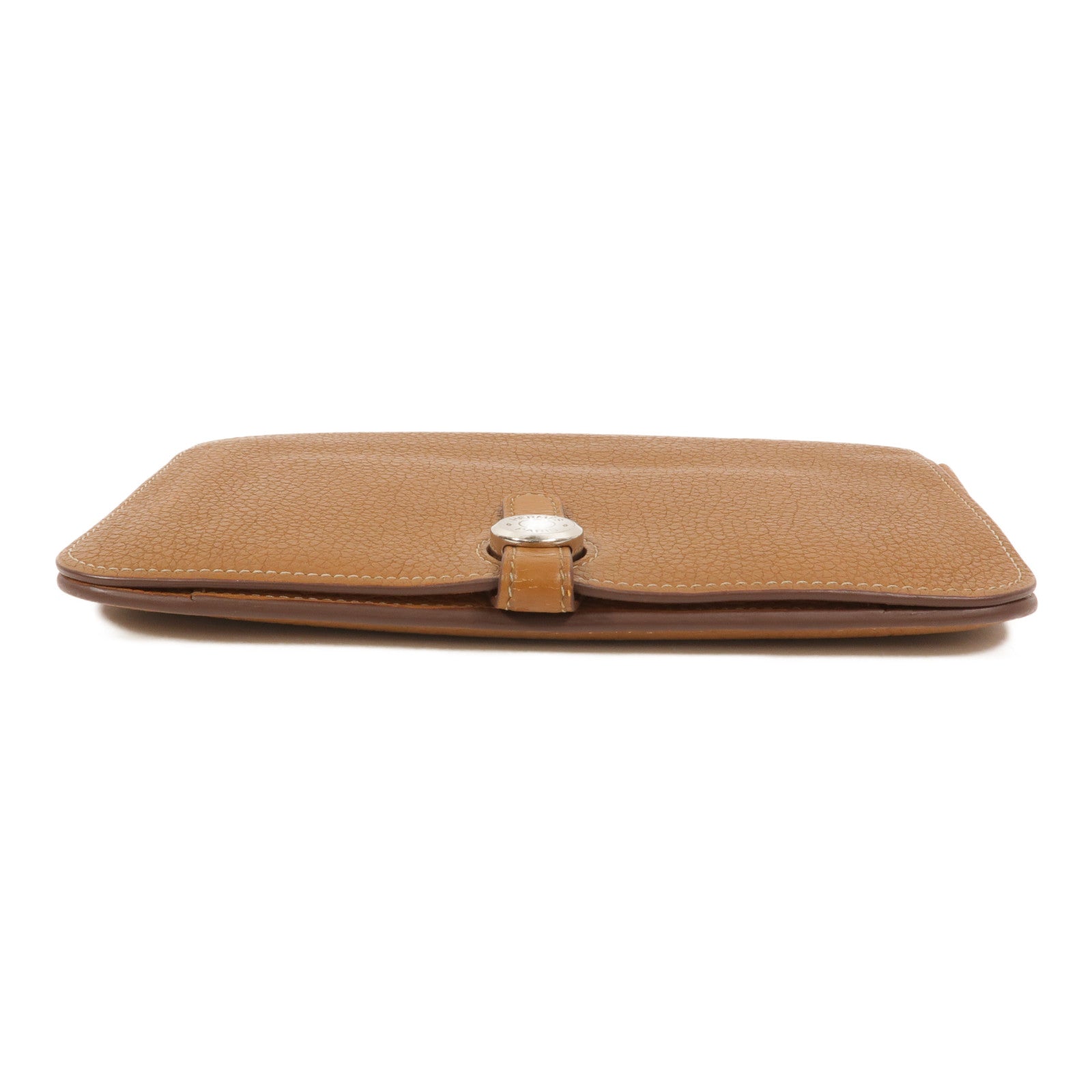 HERMES Clemence皮革Dogon GM長錢包Gold