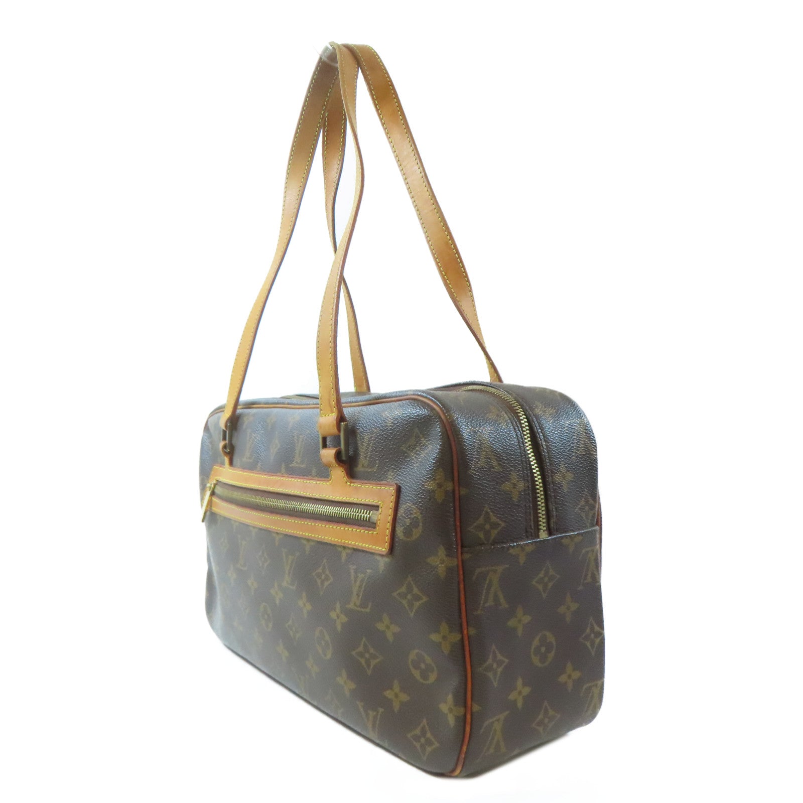 LOUIS VUITTON Monogram Cite GM金扣肩背袋啡色