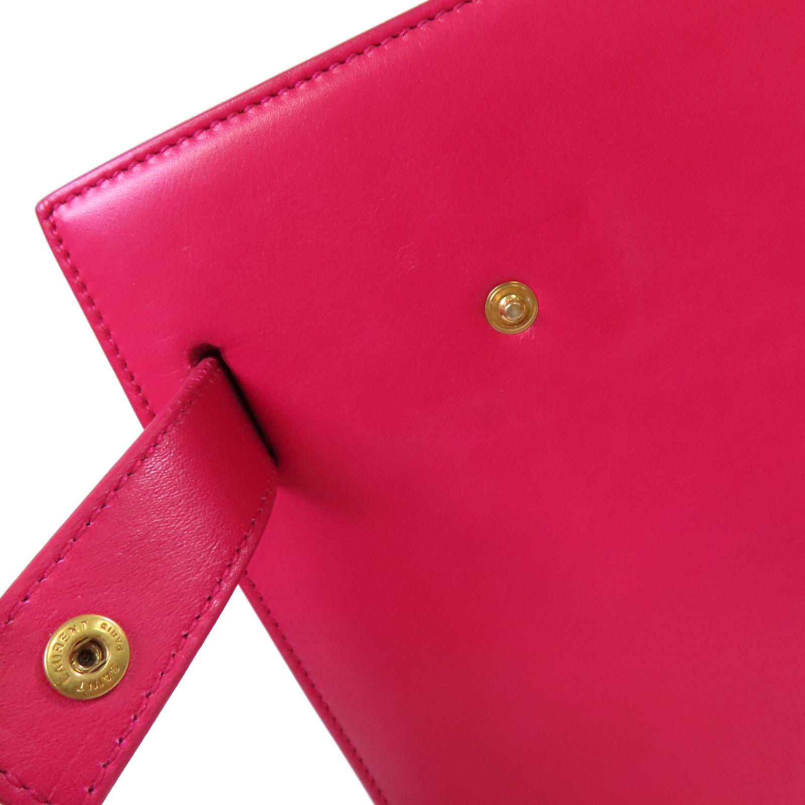 SAINT LAURENT 牛皮皮革Sac de Jour Clutch Bag金扣手拿包粉紅色