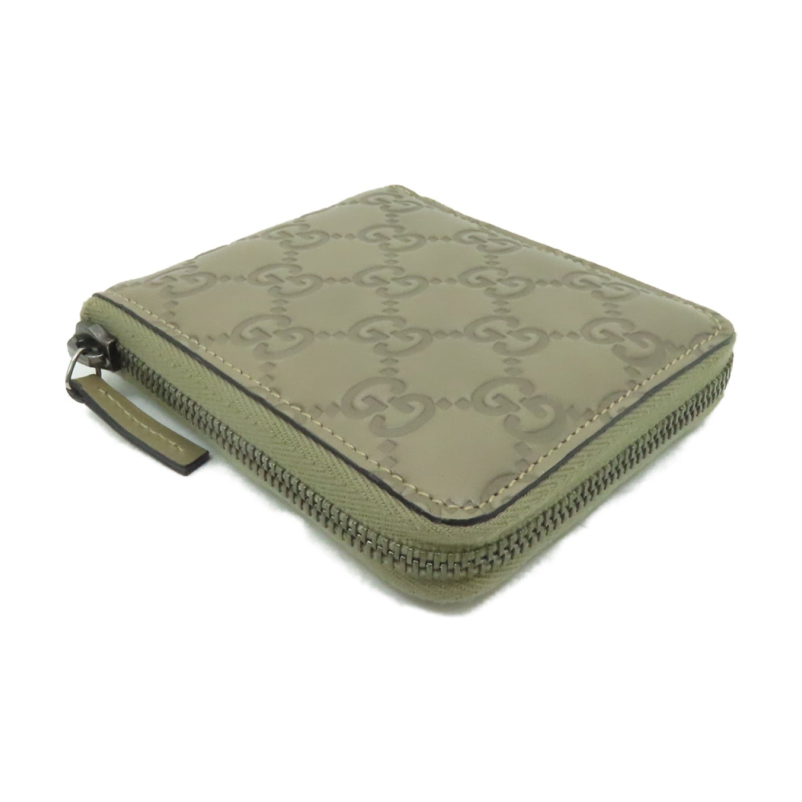 GUCCI 【激減優惠】牛皮皮革Wallet銀扣錢包米色
