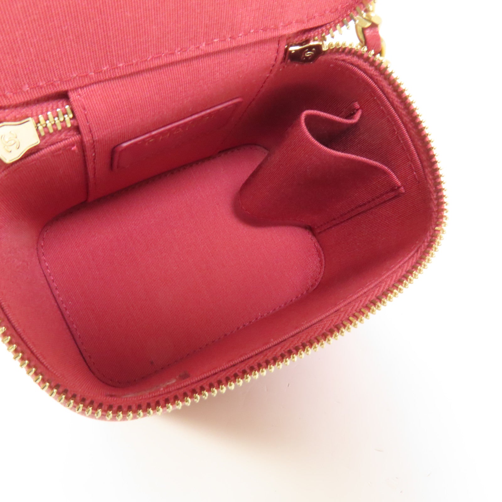 CHANEL 羊皮皮革Mini Top Handle Vanity Case金扣鏈帶肩背袋