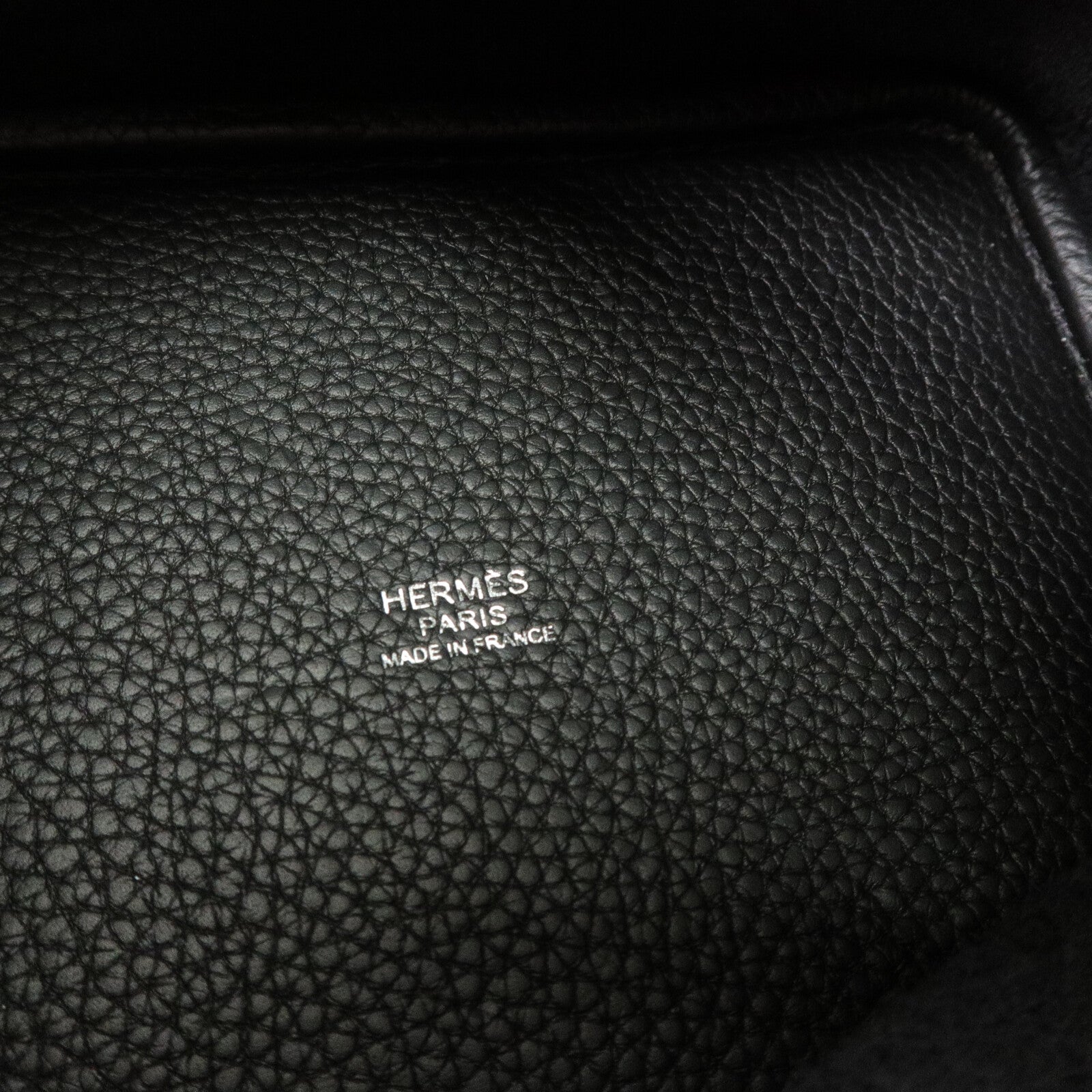 HERMES Clemence皮革Picotin PM手挽袋Noir
