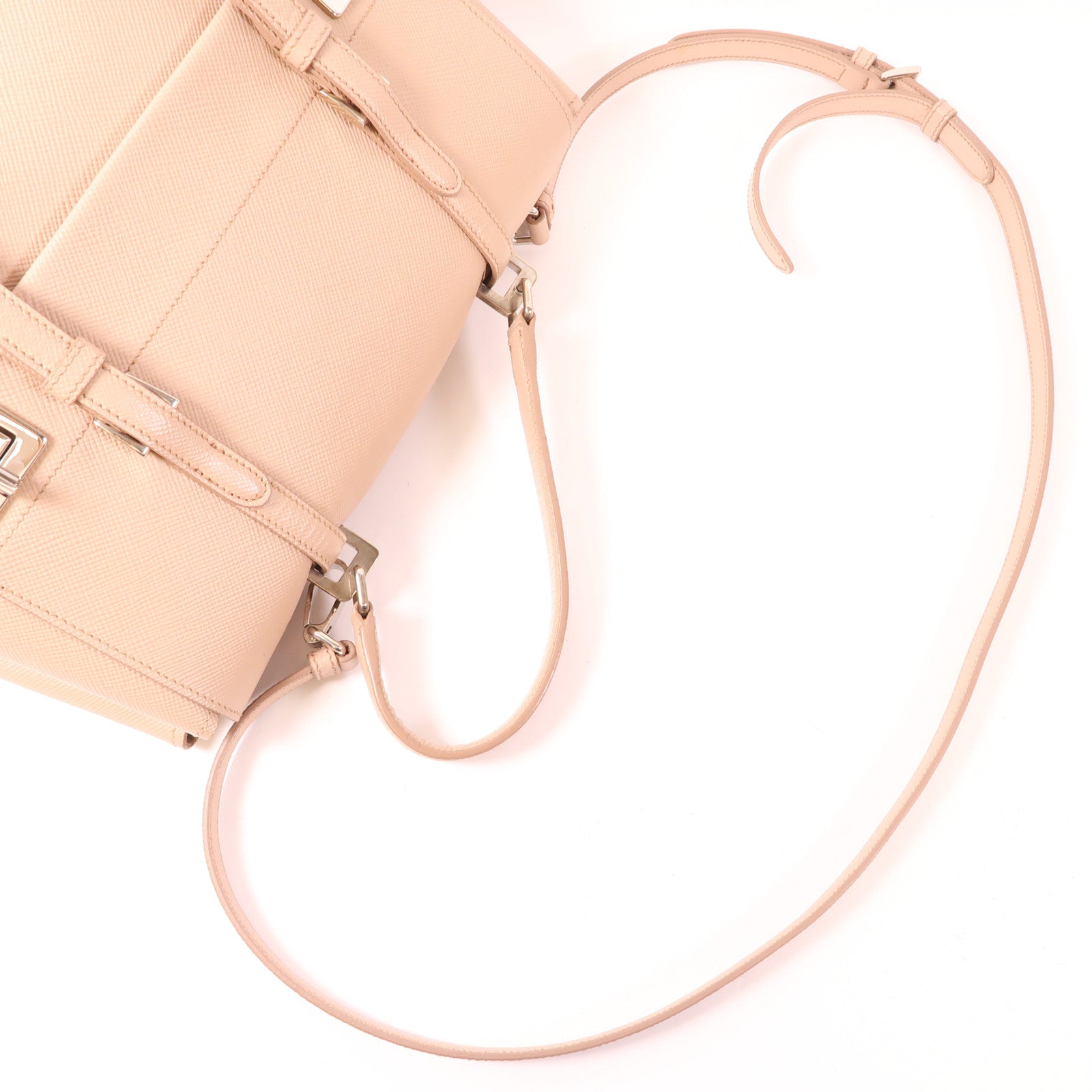PRADA 牛皮皮革Saffiano Cuir Convertible Tote Bag銀扣手挽肩背兩用袋