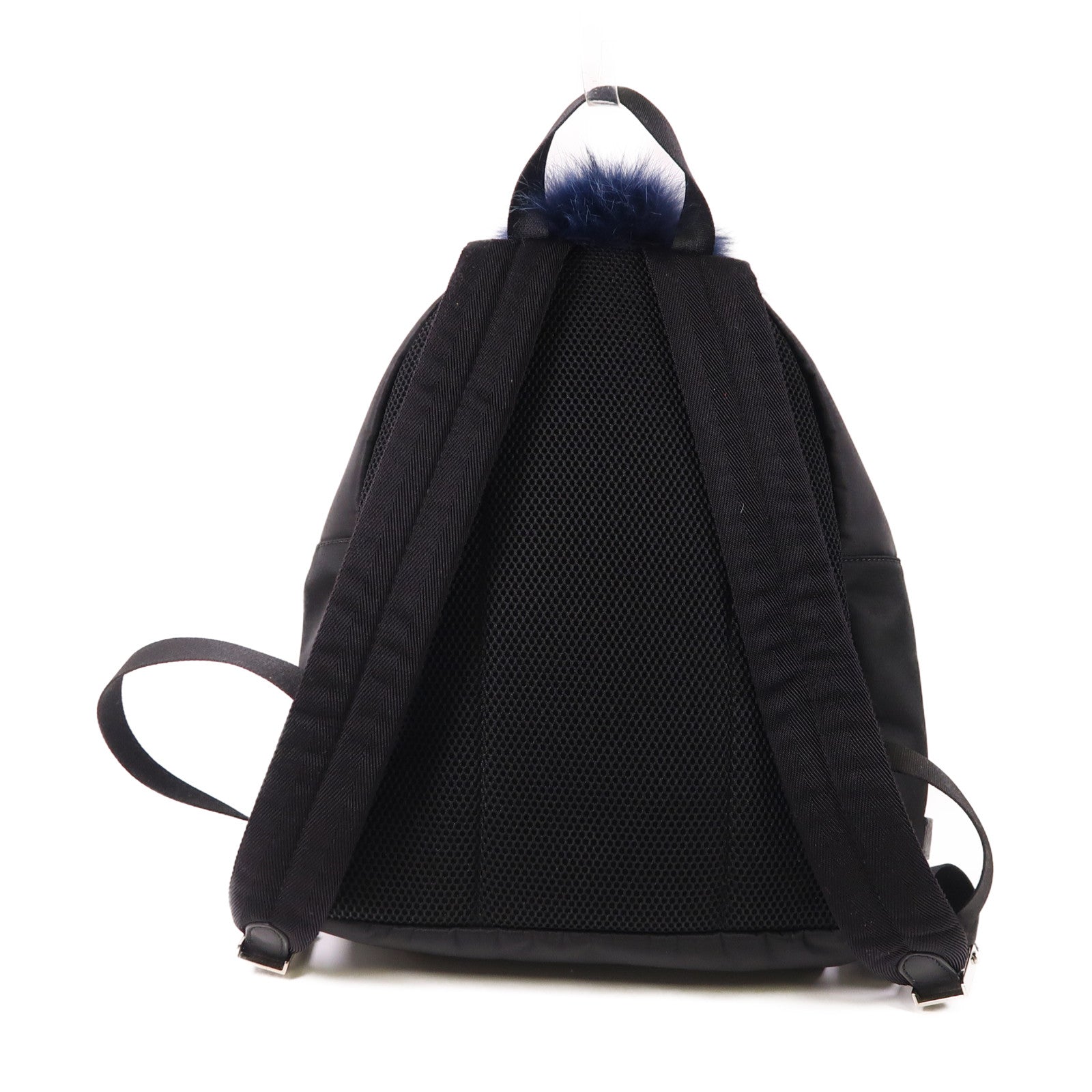 FENDI 尼龍/Fur Moster Backpack銀扣背包