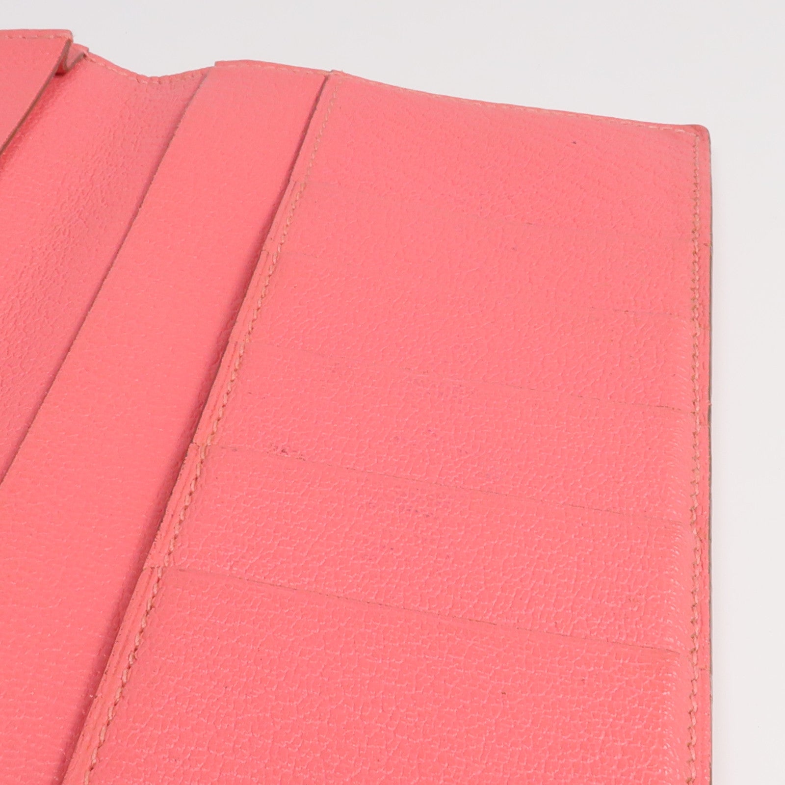HERMES 山羊皮革Evelyne Long Wallet長錢包Rose Lipstick