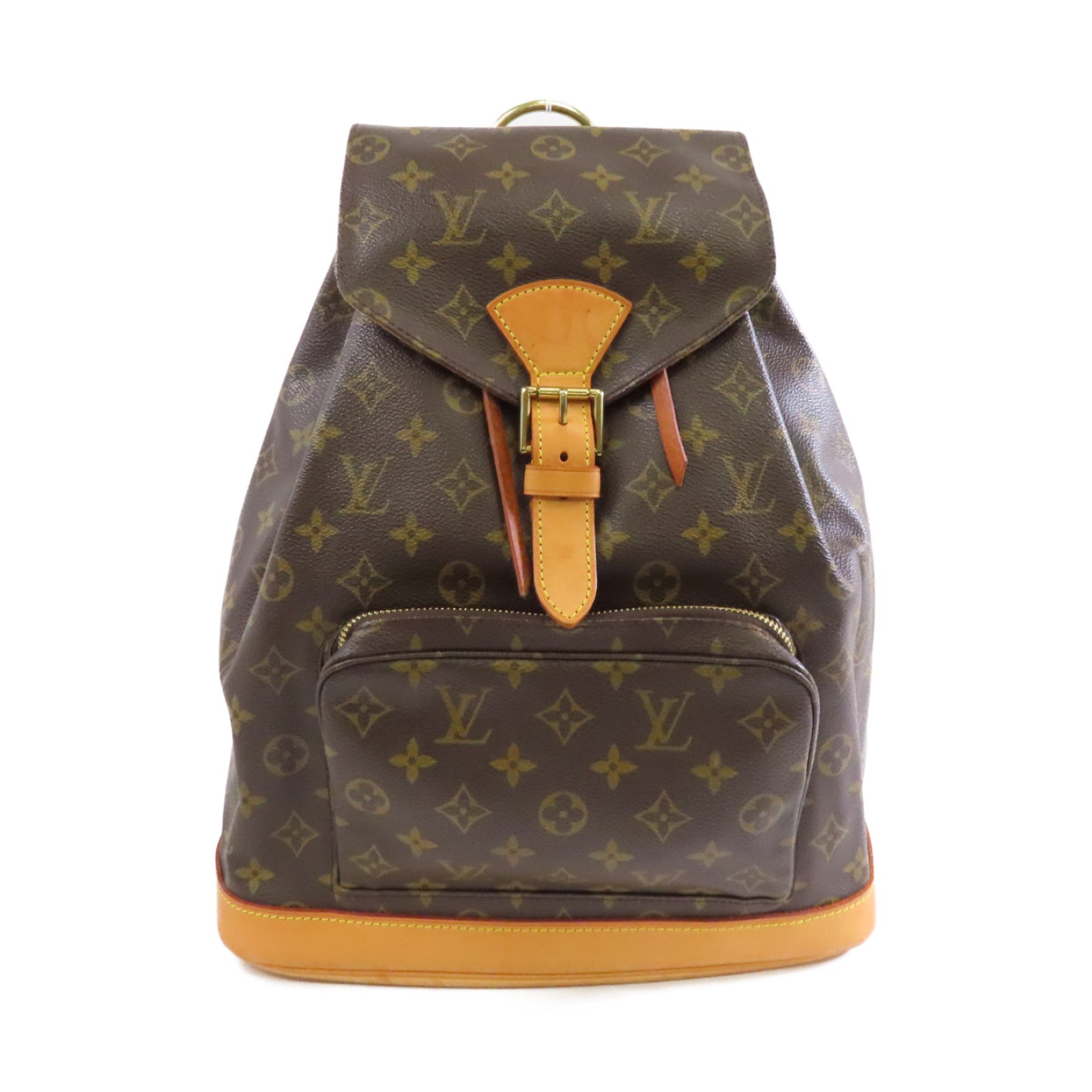 LOUIS VUITTON Monogram Montsouris GM金扣背包棕色