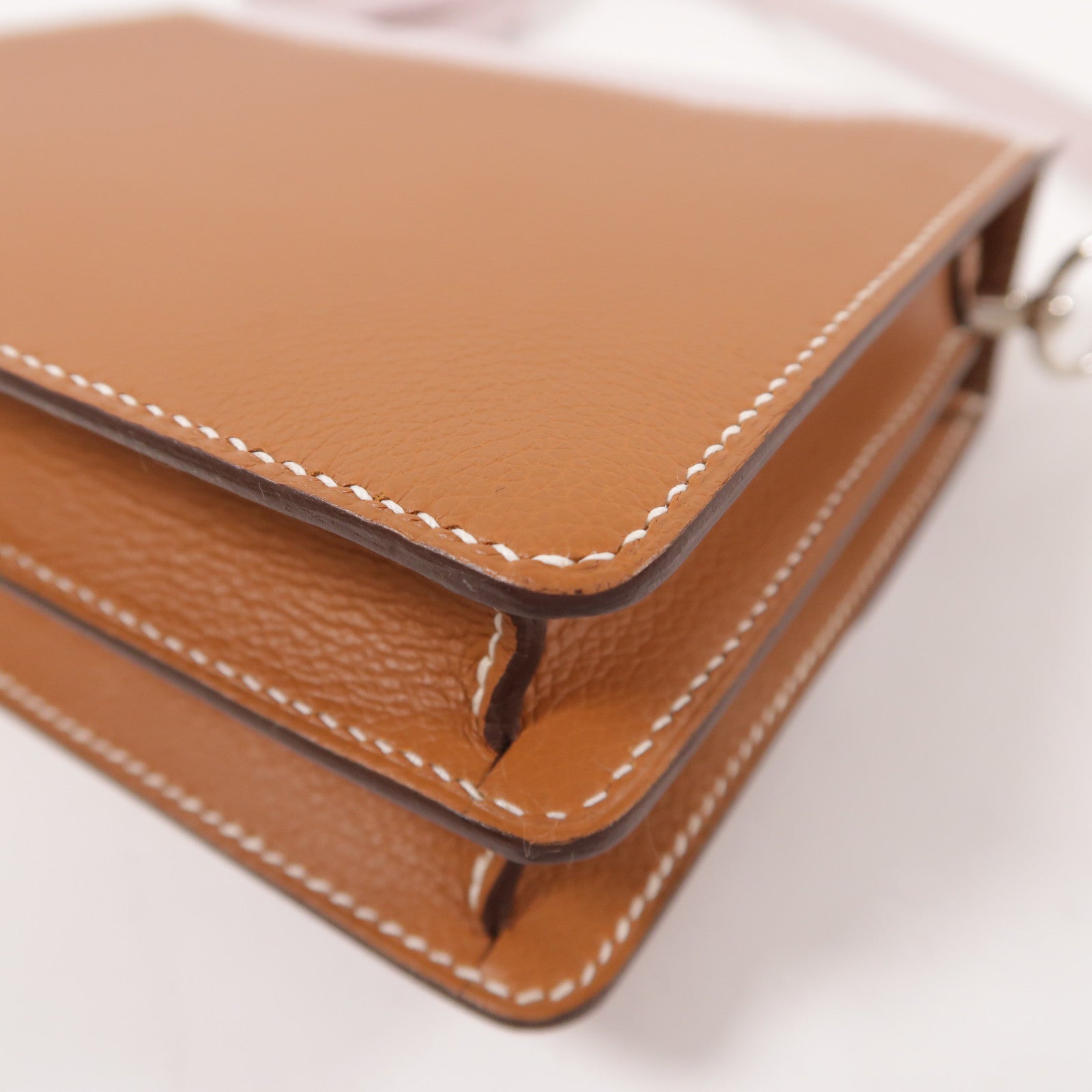 HERMES Evercolor皮革Roulis銀扣肩背袋