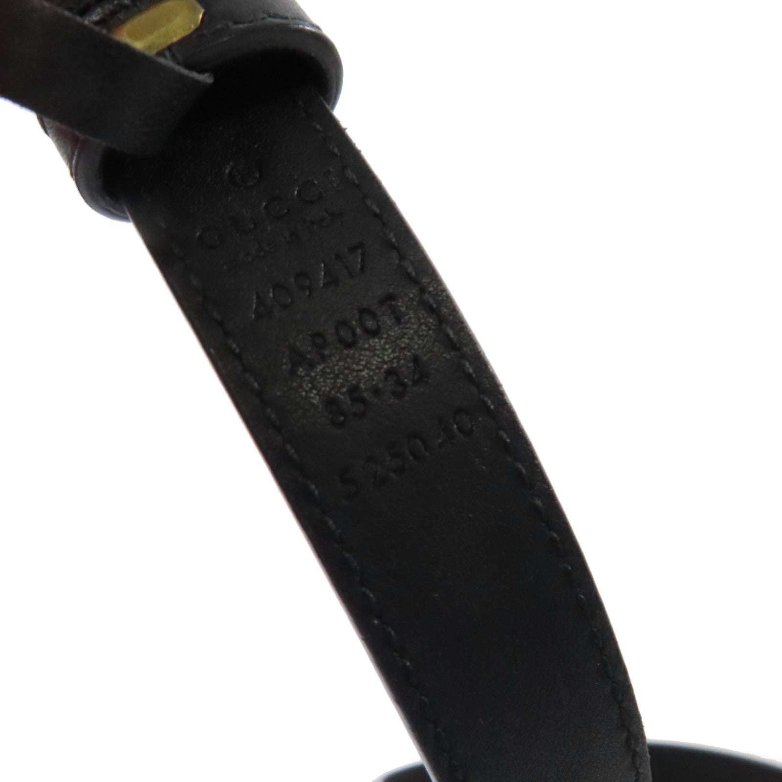 GUCCI 羊皮皮革GG Marmont Thin Belt金扣皮帶黑色