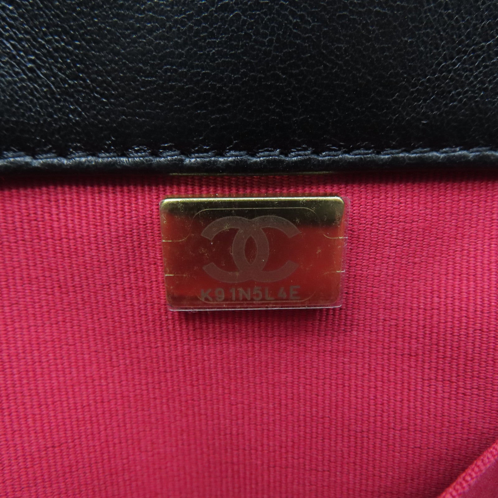 CHANEL Rhombus Leather Clutch Gold Buckle Clutch Black