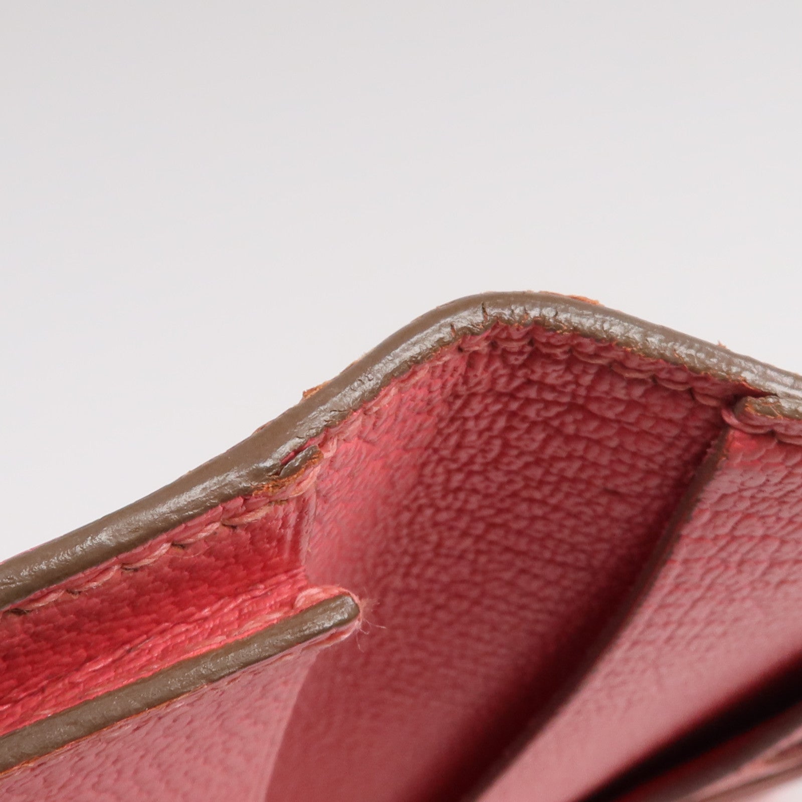 HERMES 山羊皮革Evelyne Long Wallet長錢包Rose Lipstick