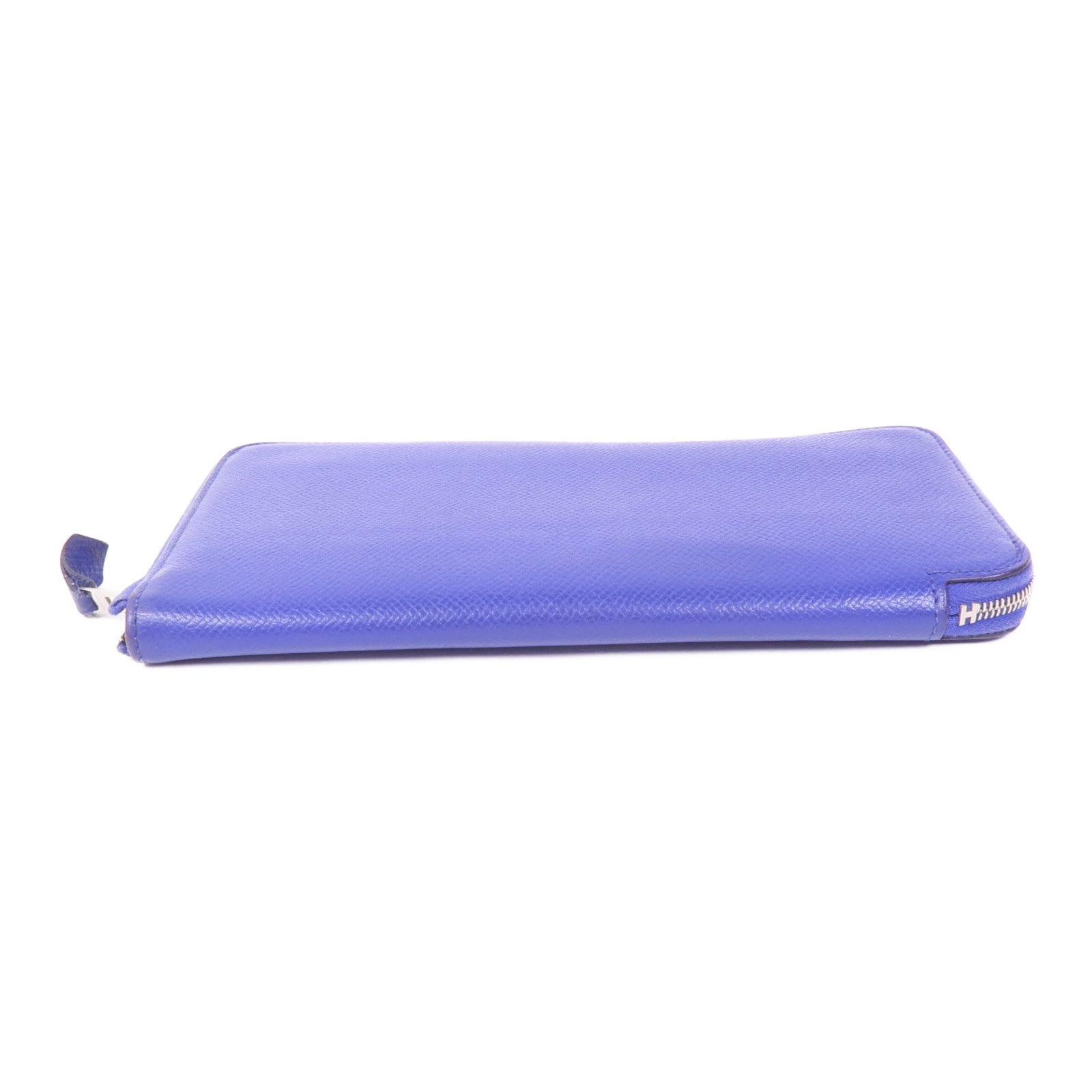HERMES 【激減優惠】Epsom皮革Silk In Wallet銀扣長錢包Bleu Electrique