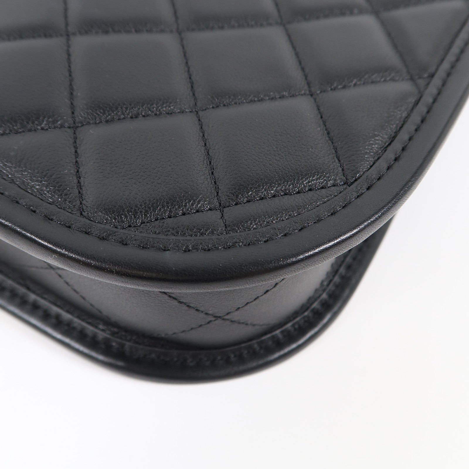 CHANEL 菱格牛皮皮革Chanel Hobo金扣鏈帶手挽肩背兩用袋黑色