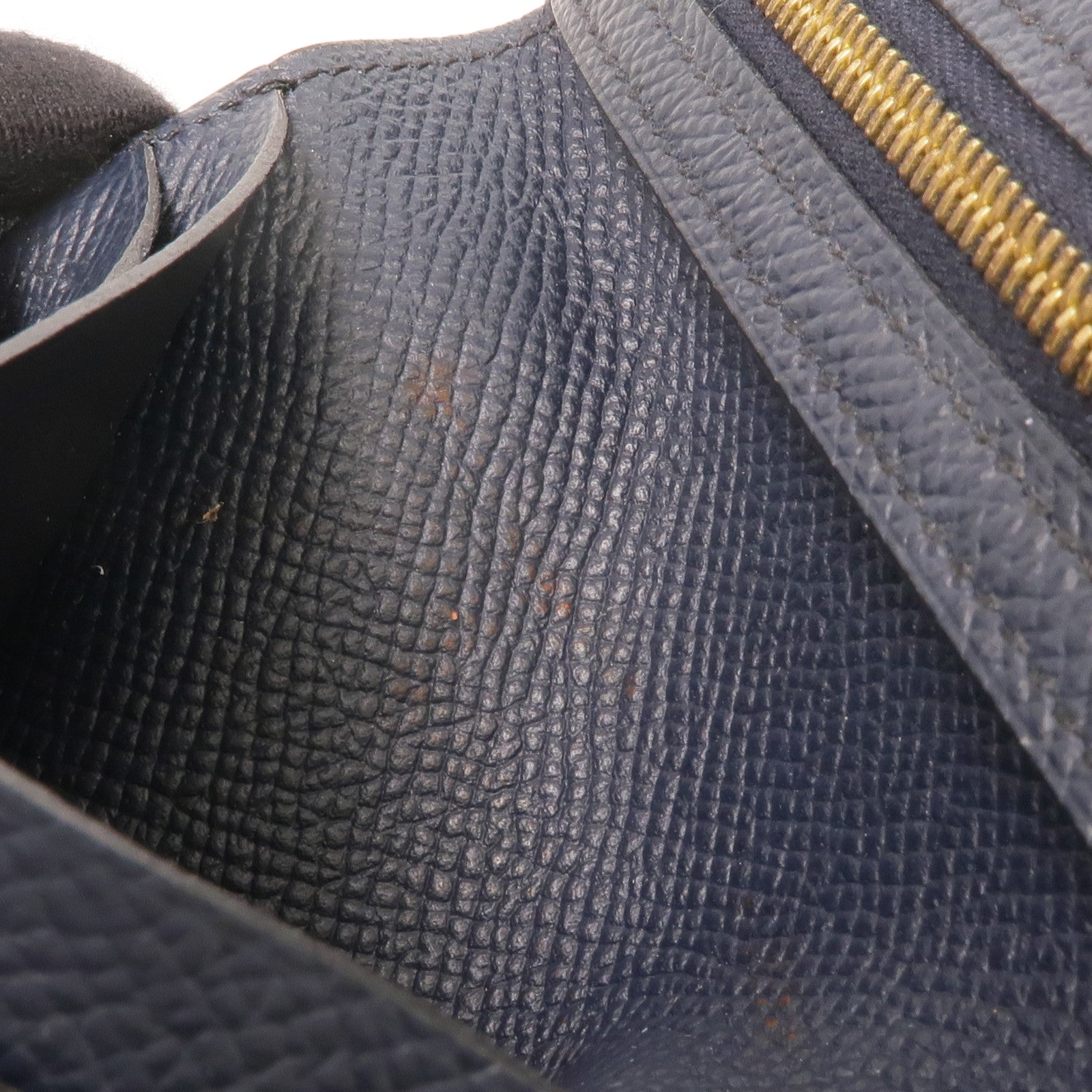 HERMES Epsom皮革Bearn Compact Wallet金扣錢包Bleu Nuit