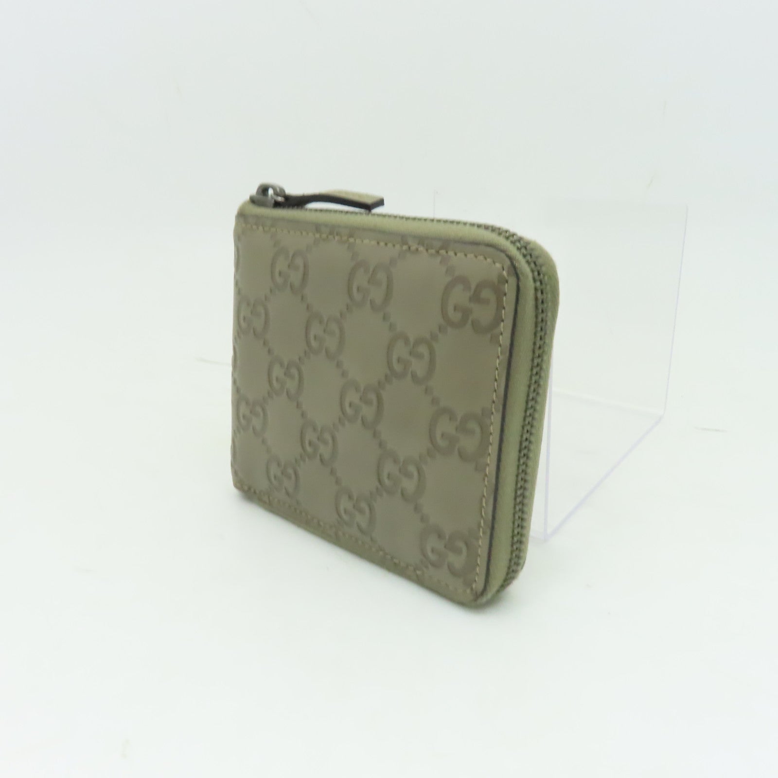 GUCCI 【激減優惠】牛皮皮革Wallet銀扣錢包米色