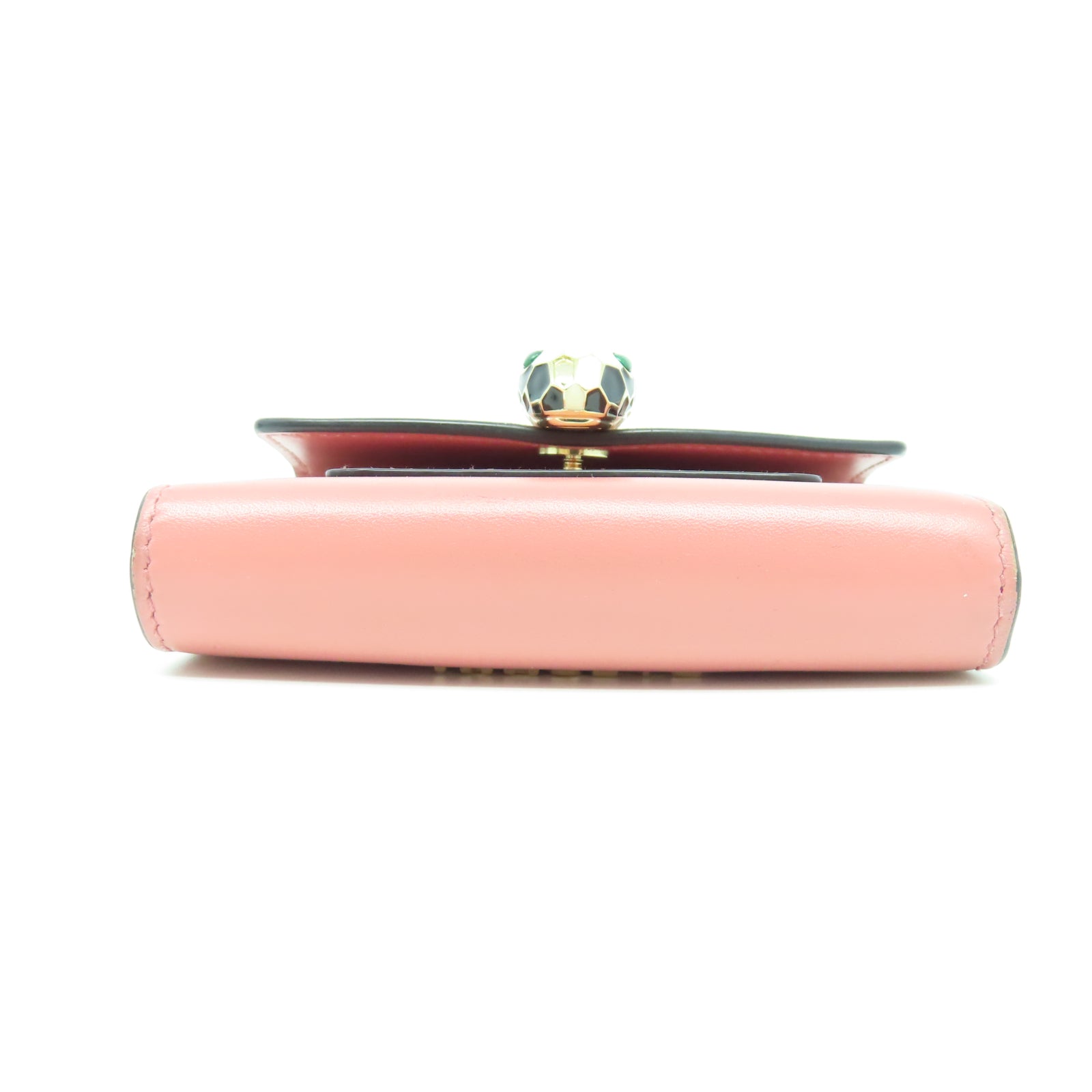 BVLGARI 【清倉大減價】牛皮皮革Wallet金扣錢包粉紅色