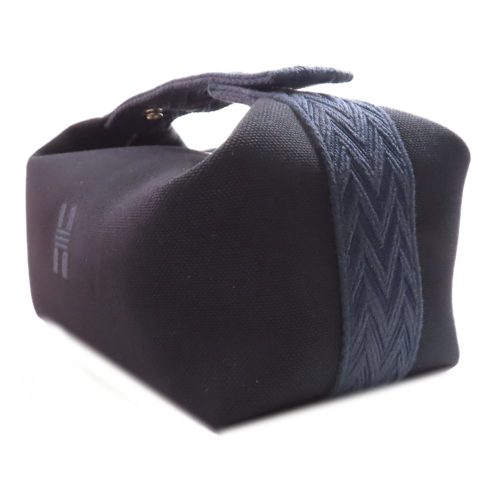 HERMES 帆布Bride A Brac銀扣手挽袋黑色