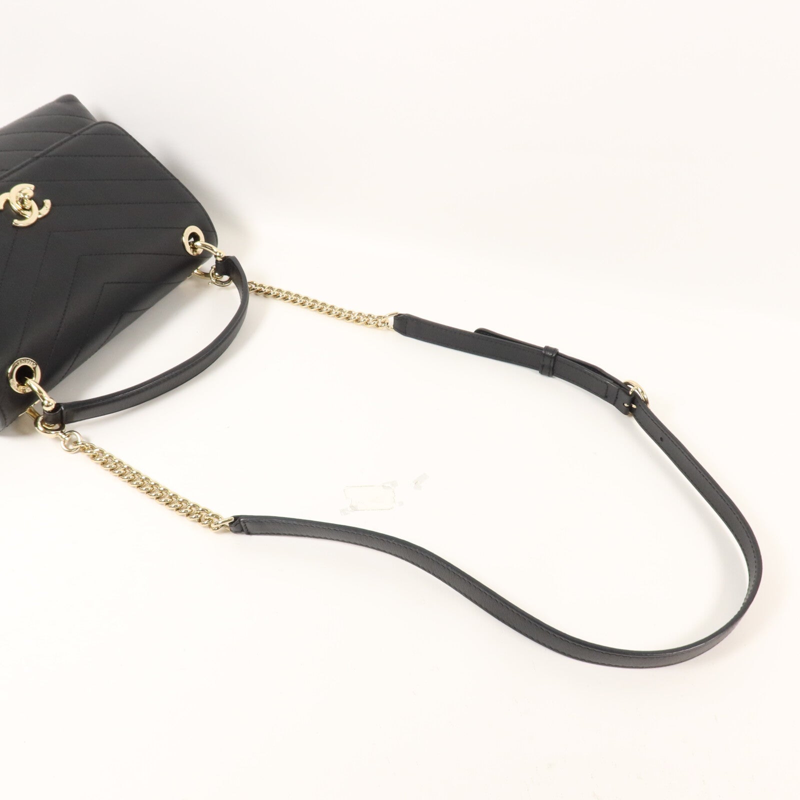 CHANEL 牛皮皮革Top Handler Flap鏈帶手挽肩背兩用袋