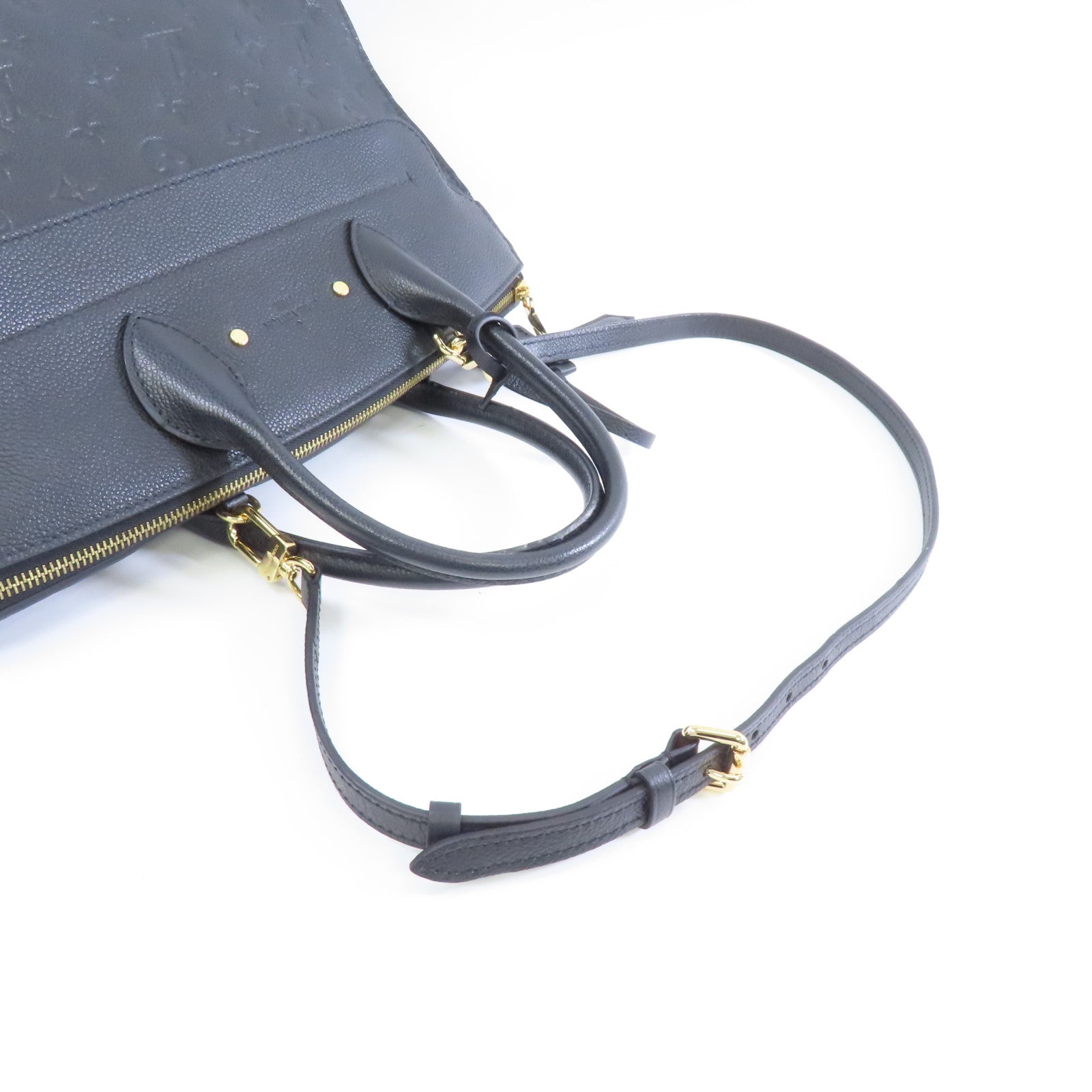 LOUIS VUITTON Monogram Empreinte PontNeuf GM金扣手挽肩背兩用袋黑色