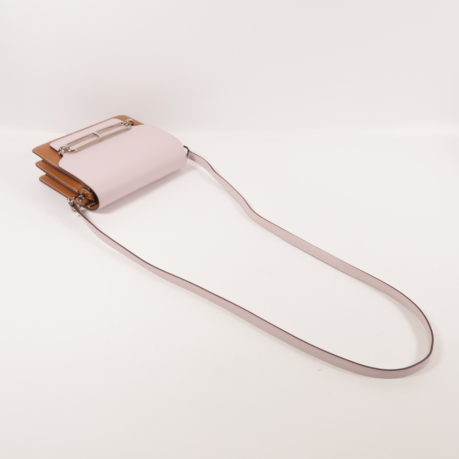 HERMES Evercolor皮革Roulis銀扣肩背袋