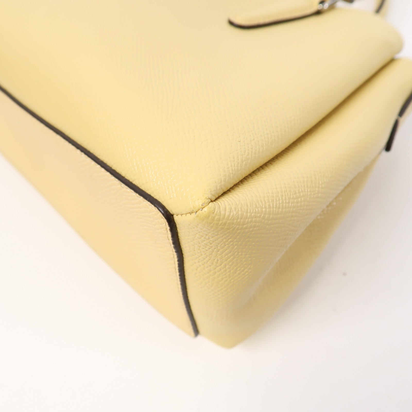 COACH 牛皮皮革Shoulder Bag銀扣手挽肩背兩用袋黃色