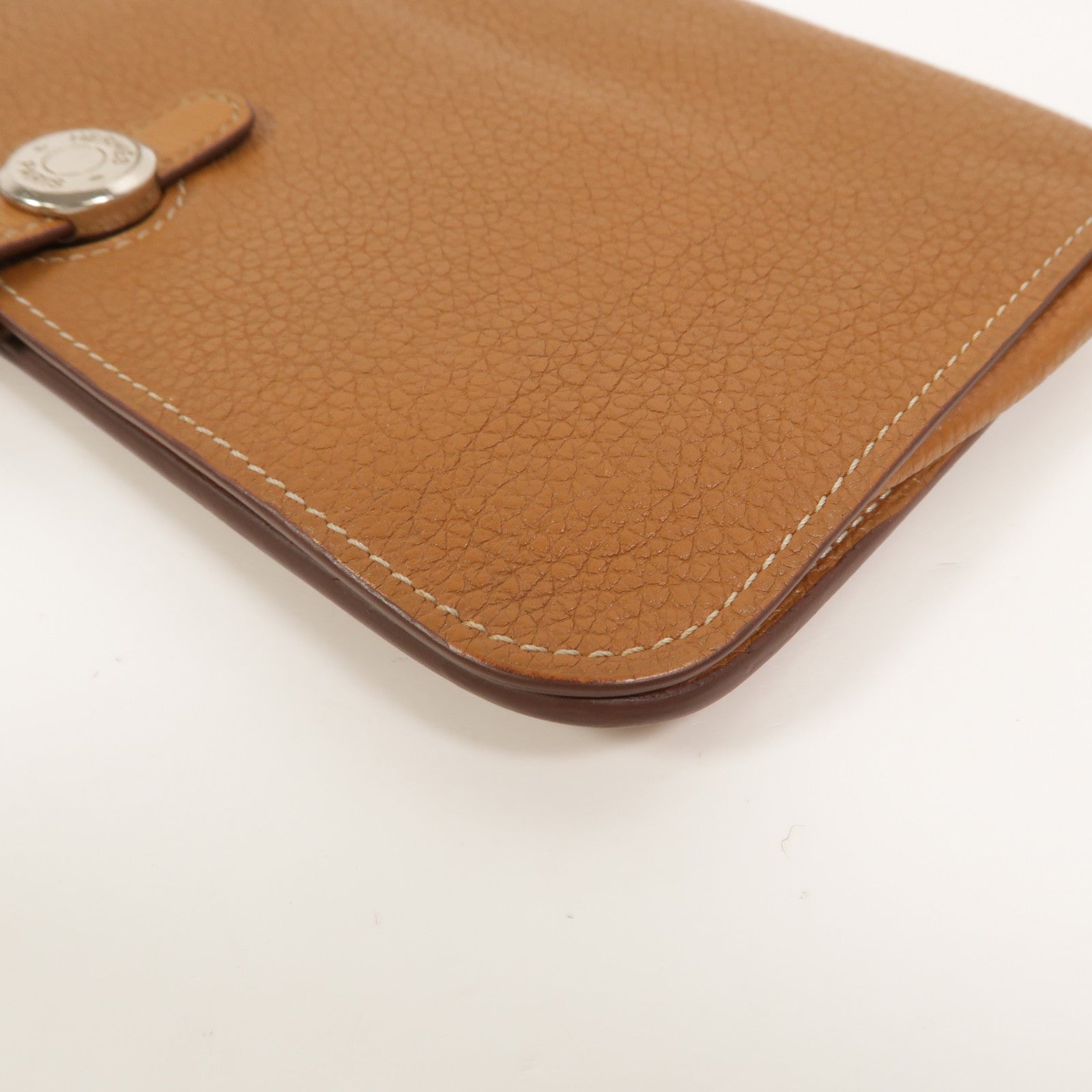 HERMES Clemence皮革Dogon GM長錢包Gold