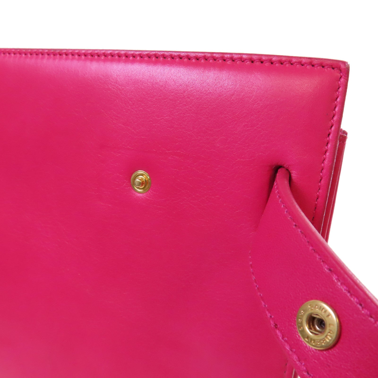 SAINT LAURENT 牛皮皮革Sac de Jour Clutch Bag金扣手拿包粉紅色