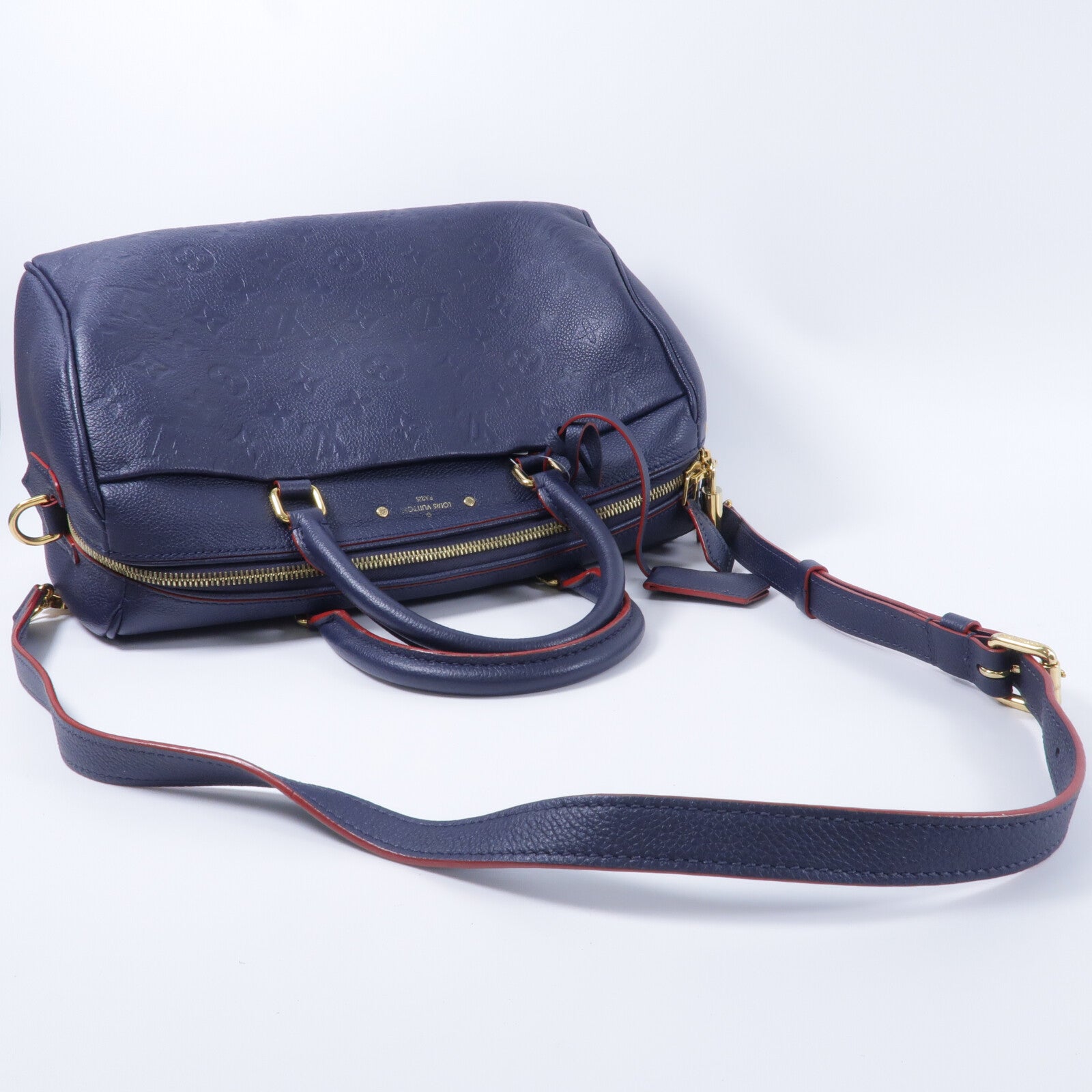 LOUIS VUITTON Monogram Empreinte Speedy Bandouliere 30手挽肩背兩用袋