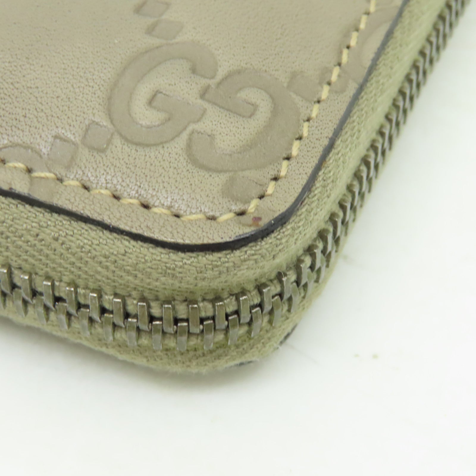 GUCCI 【激減優惠】牛皮皮革Wallet銀扣錢包米色