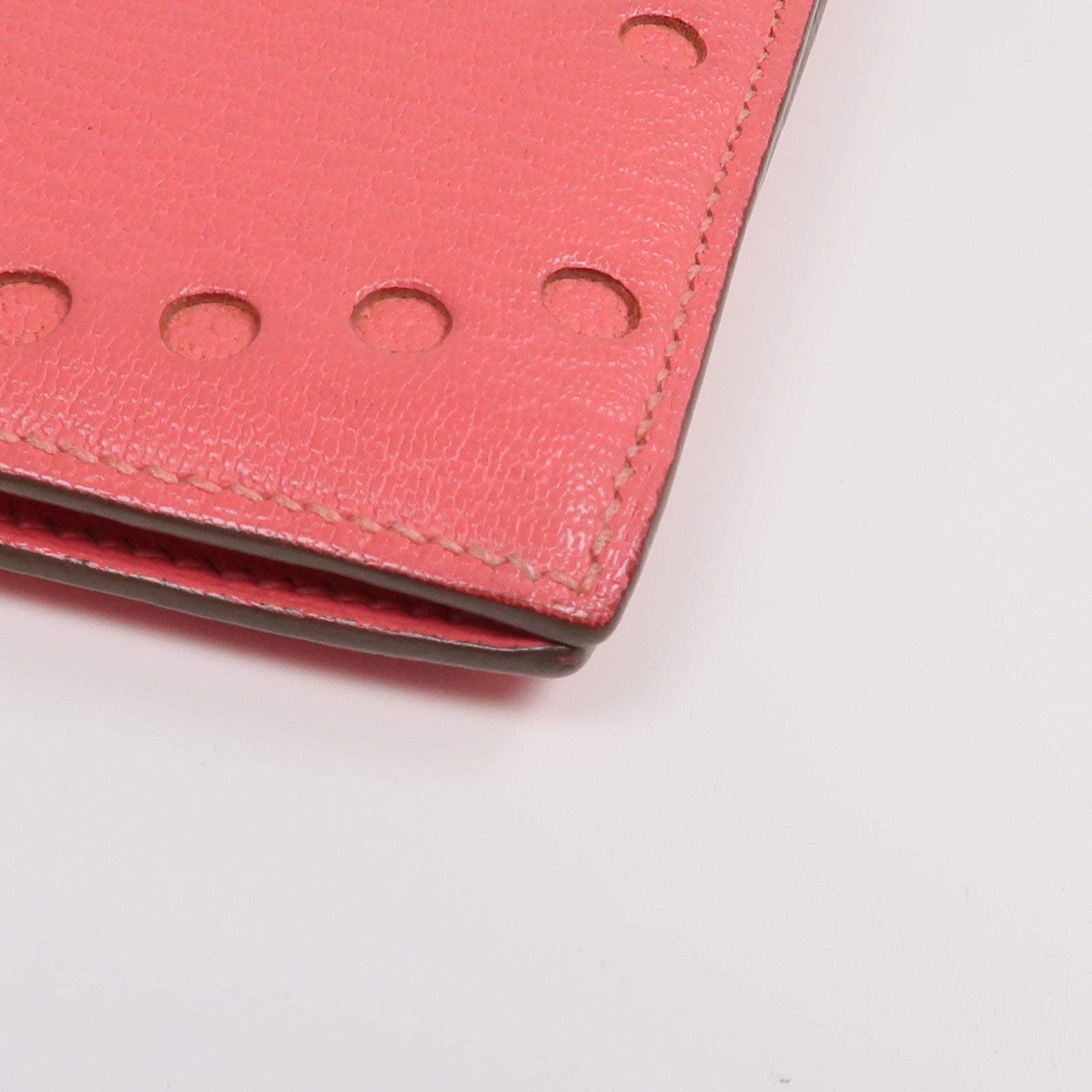 HERMES 山羊皮革Evelyne Long Wallet長錢包Rose Lipstick
