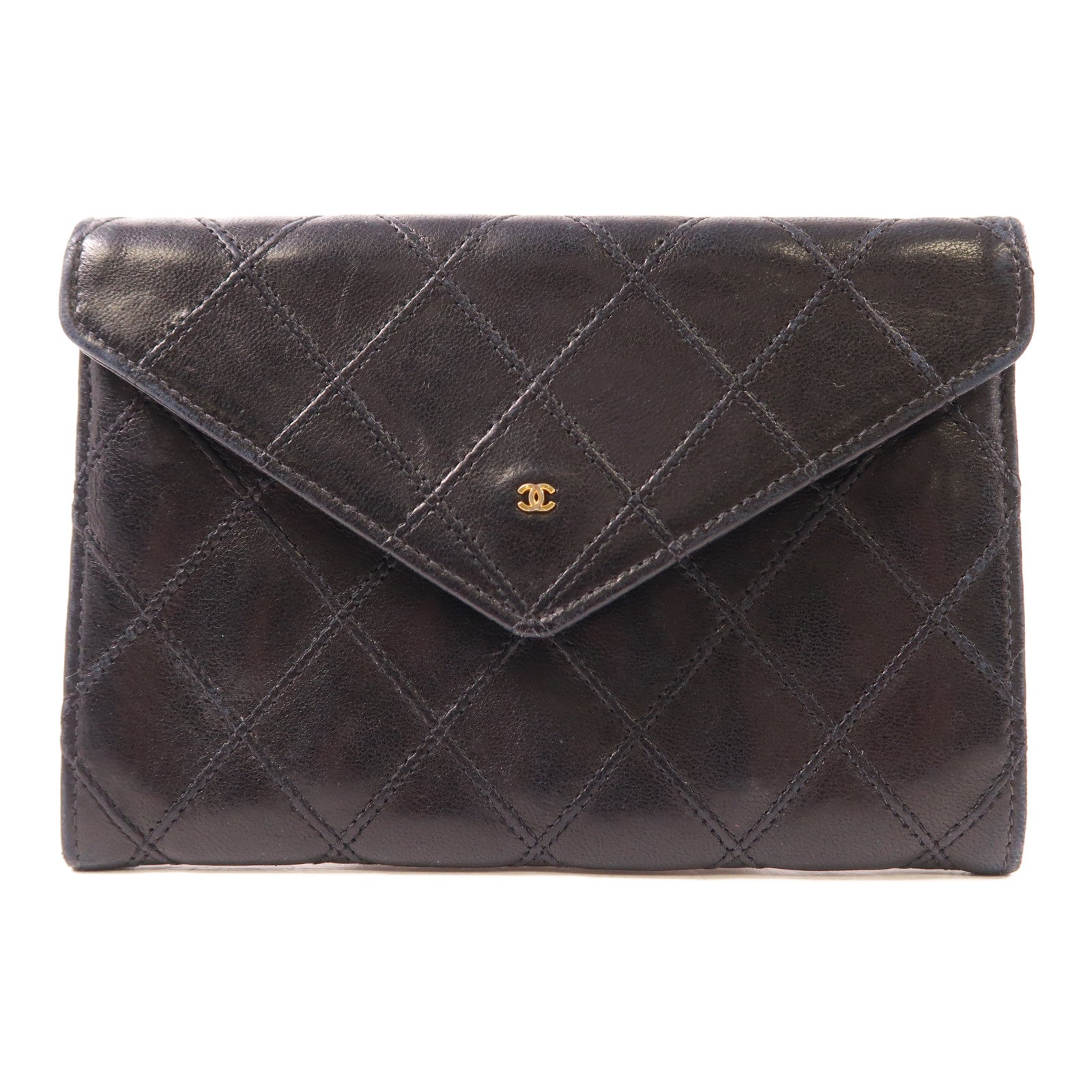 CHANEL 羊皮皮革Wallet金扣錢包