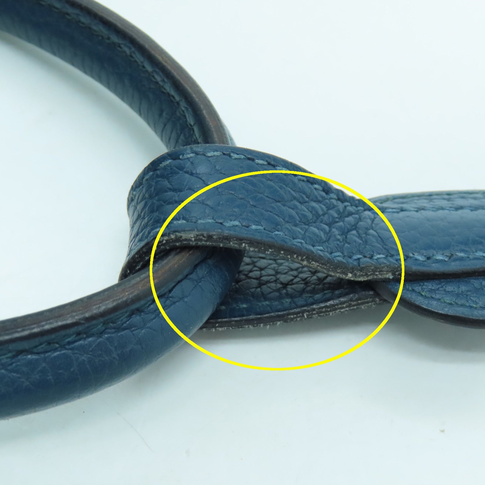 HERMES 【激減優惠】Clemence皮革Lindy 30銀扣手挽肩背兩用袋深藍色