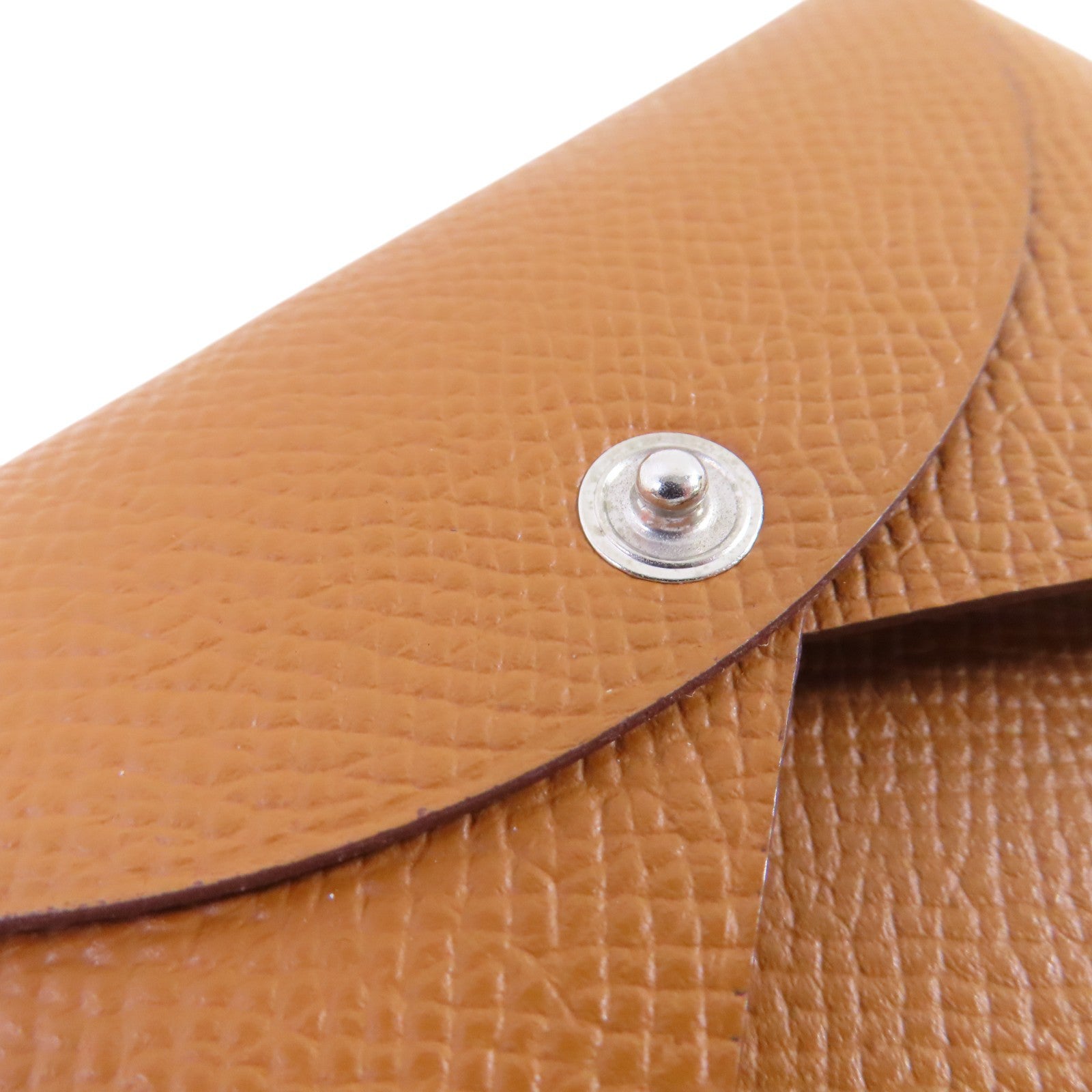 HERMES Epsom皮革Calvi Card Case銀扣卡套