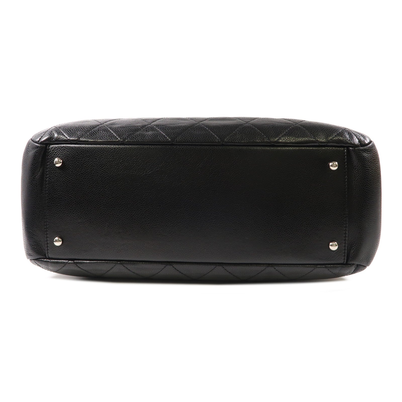 CHANEL 牛皮皮革Chain Shoulder Bag銀扣鏈帶肩背袋黑色