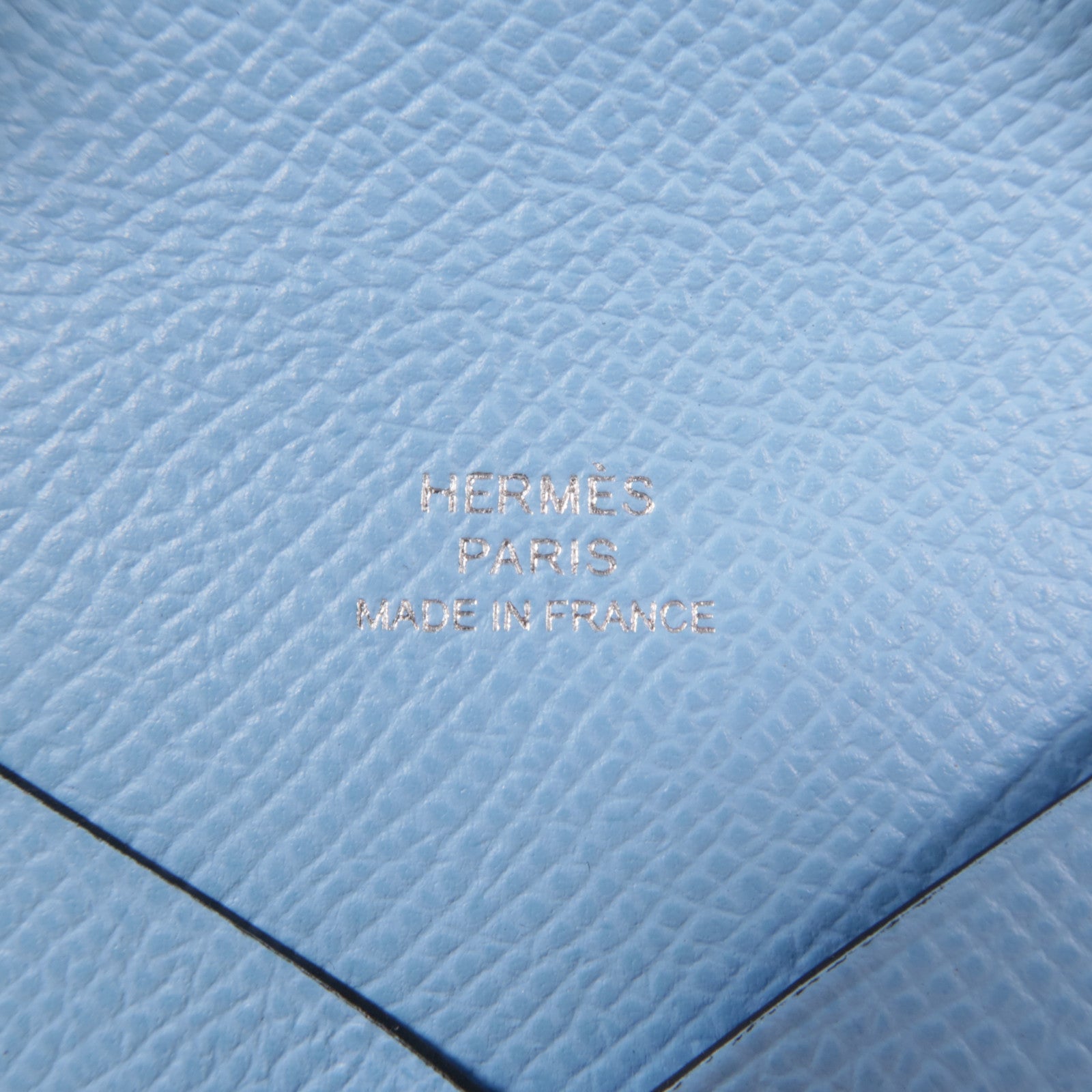 HERMES Epsom皮革Calvi Card Case卡片套7N Celeste