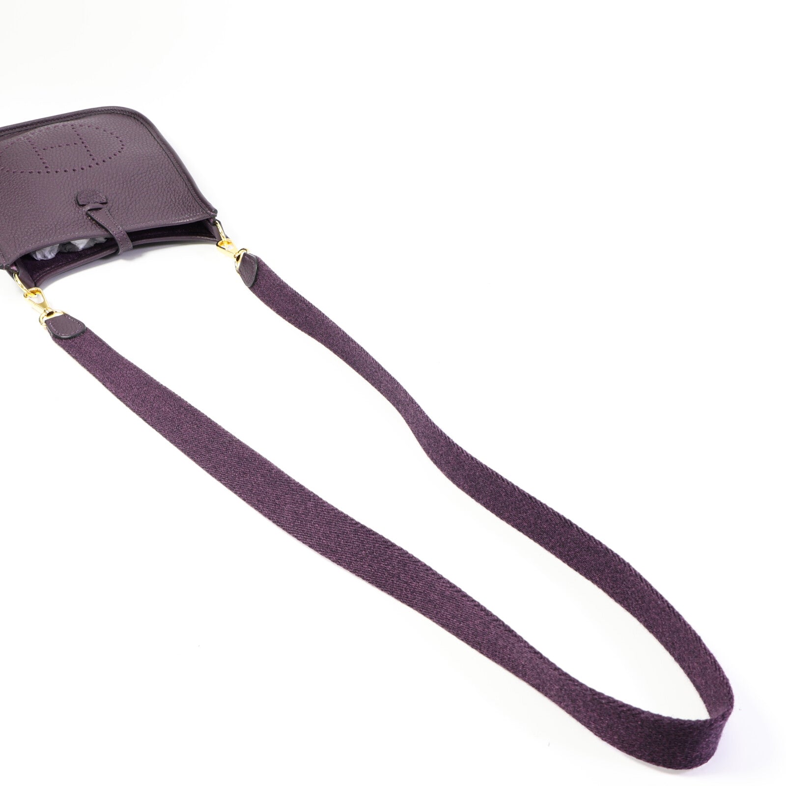 HERMES Clemence皮革Evelyne TPM肩背袋Raisin