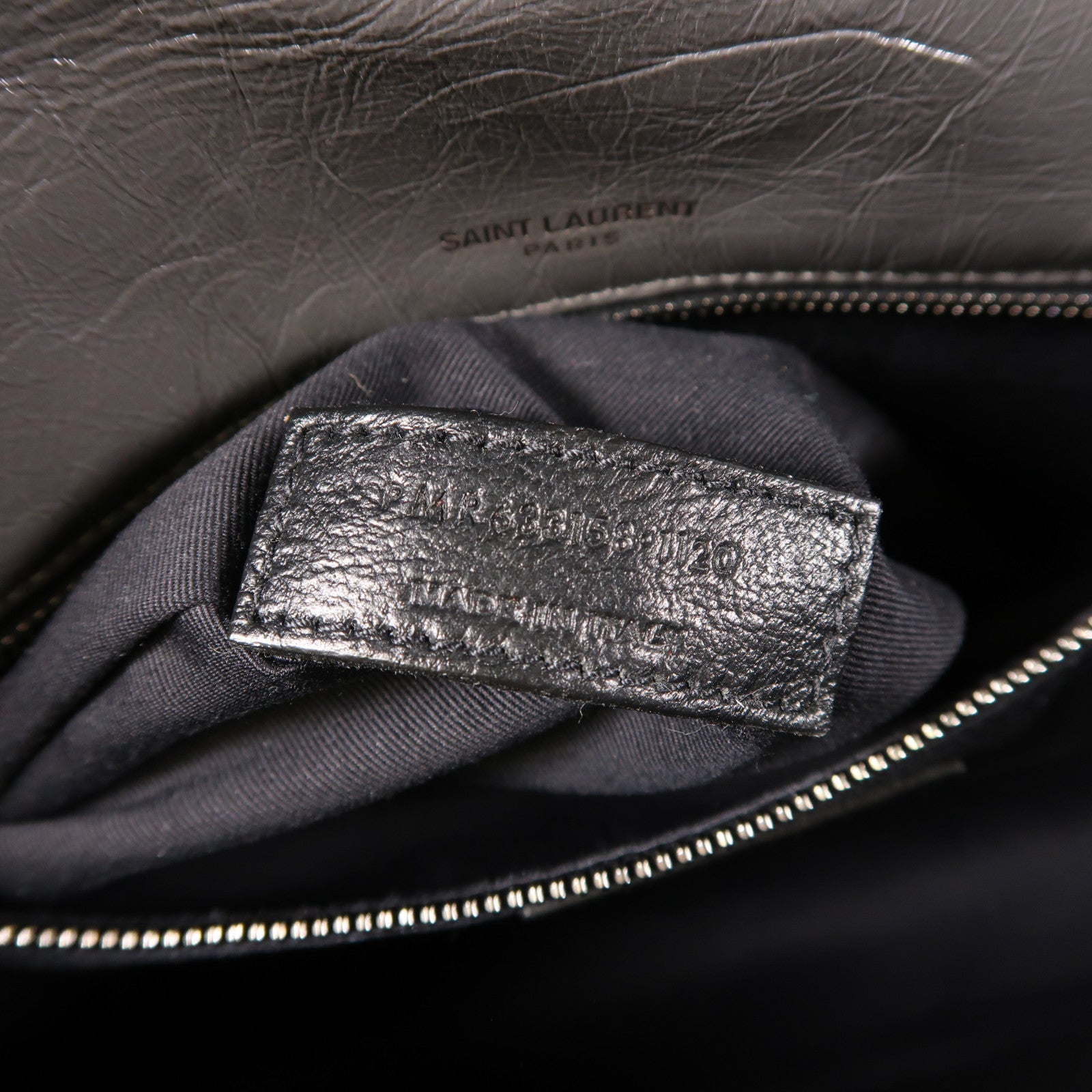 SAINT LAURENT 牛皮皮革Niki銀扣鏈帶肩背袋灰色