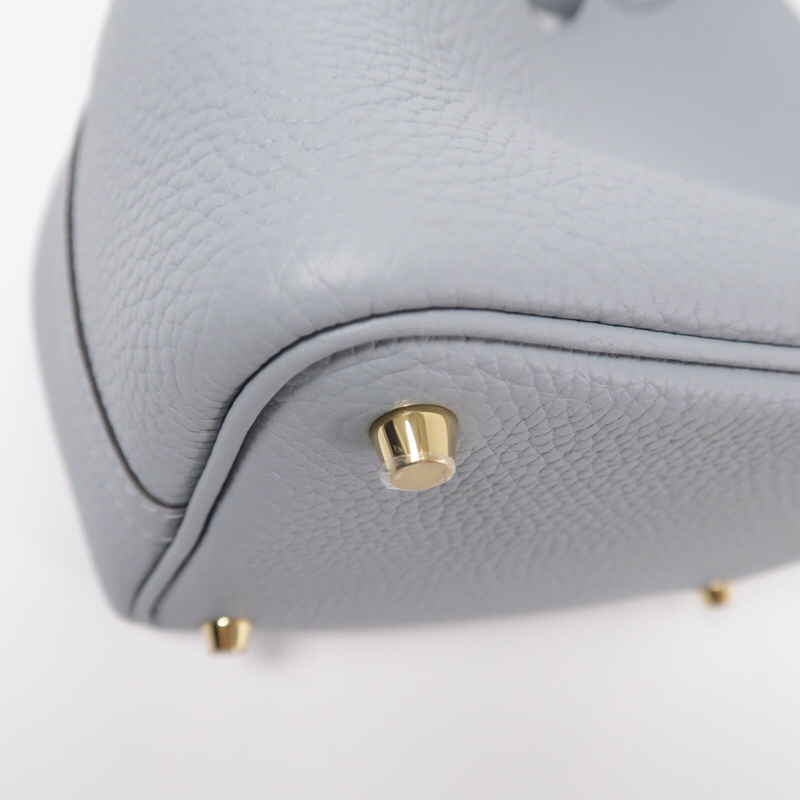 HERMES Clemence皮革Picotin PM手挽袋Gris Pantin