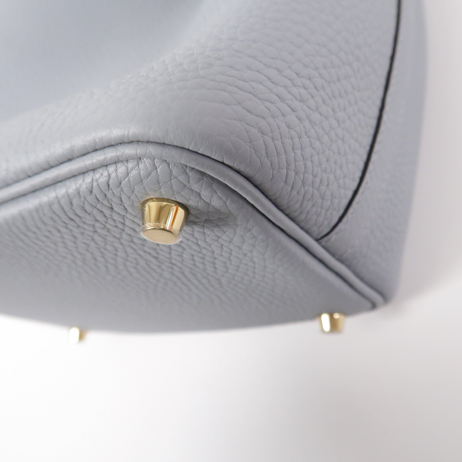 HERMES Clemence皮革Picotin PM手挽袋Gris Pantin