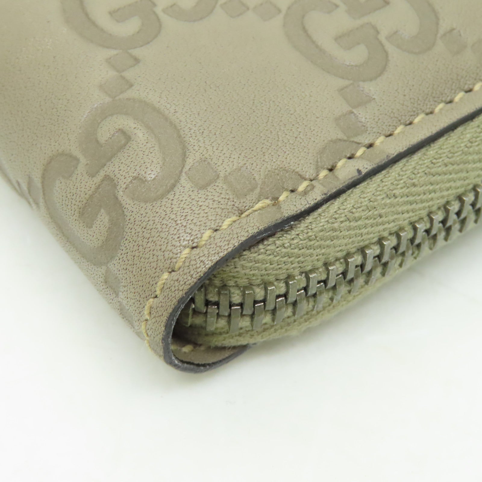 GUCCI 【激減優惠】牛皮皮革Wallet銀扣錢包米色