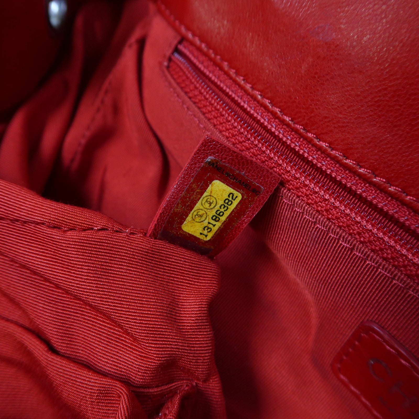 CHANEL 菱格牛皮皮革Shoulder Bag銀扣鏈帶肩背袋紅色
