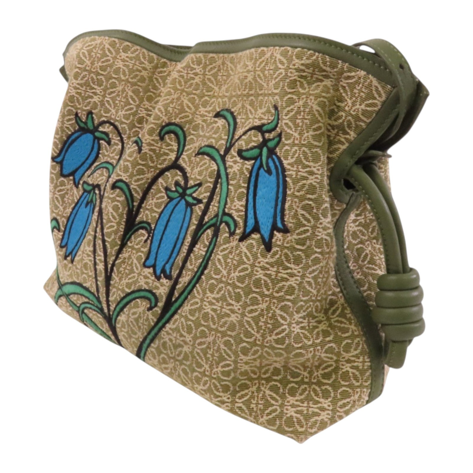 LOEWE 帆布/牛皮皮革Flamenco Medium肩背袋