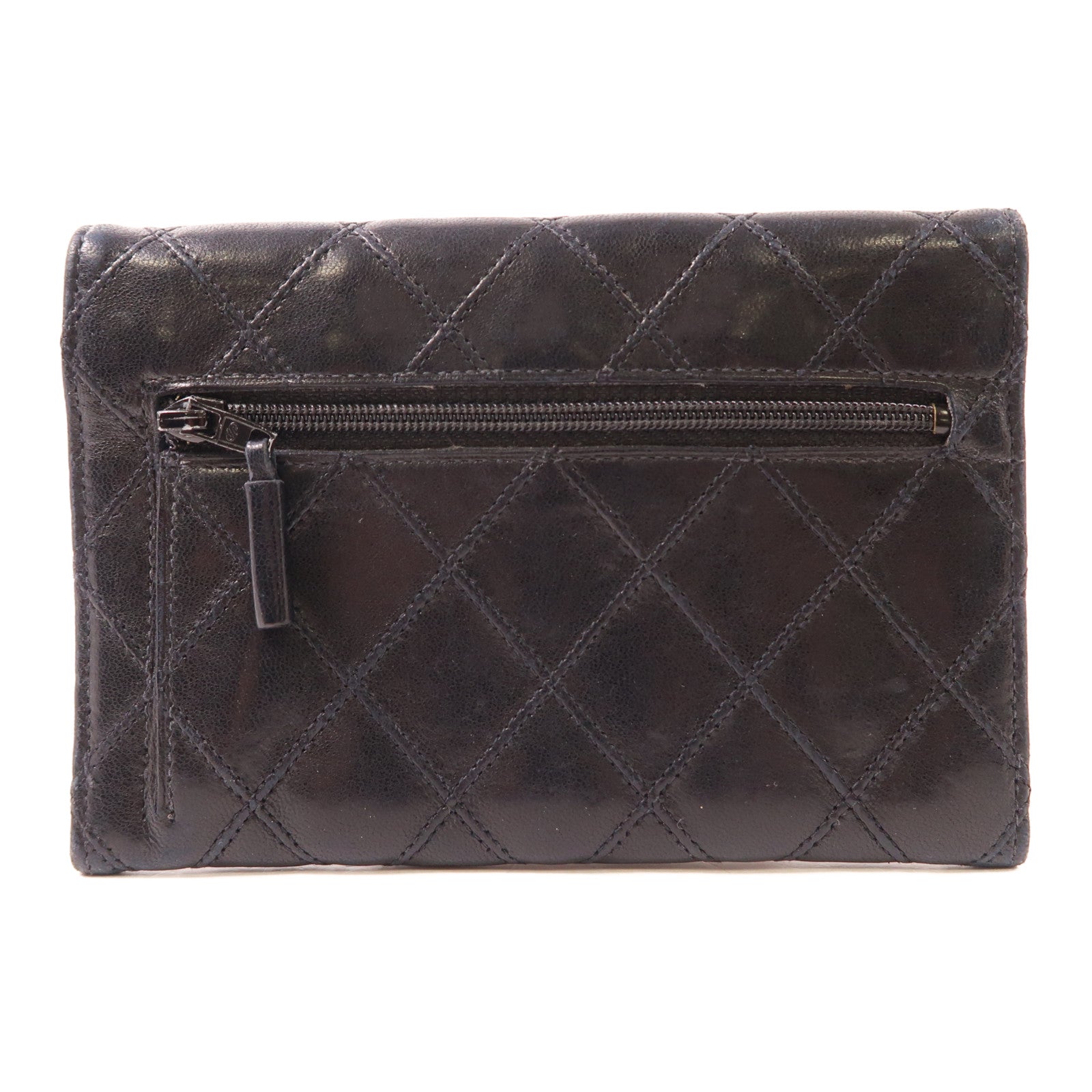 CHANEL 羊皮皮革Wallet金扣錢包